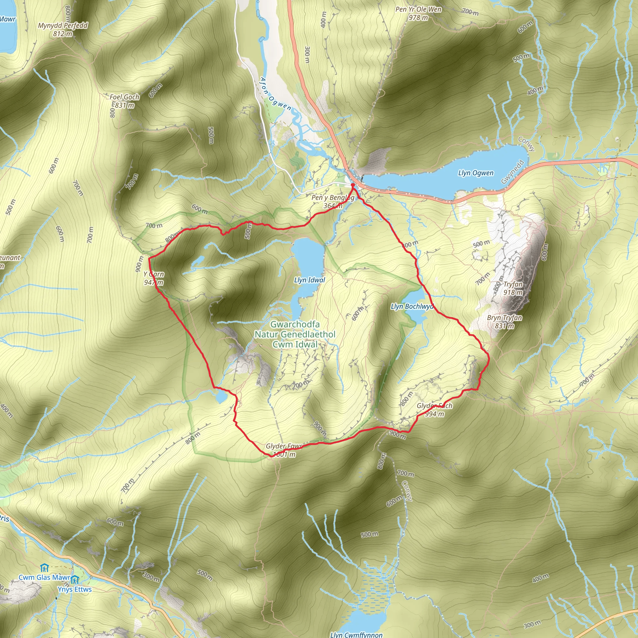 Y Garn and the Glydrs mobile static map