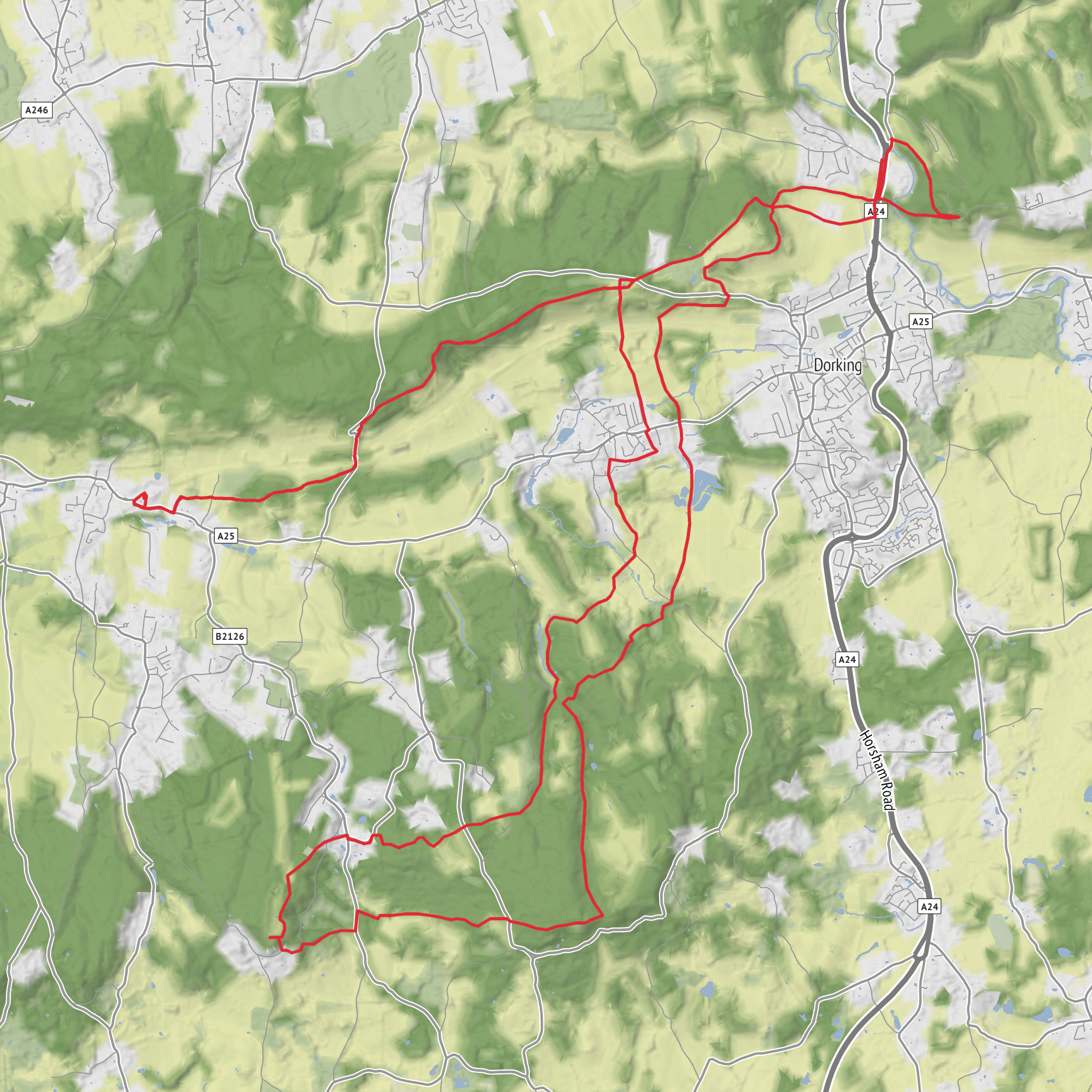 Surrey Hills 3 Peaks Wild Camp from Gomshall mobile static map