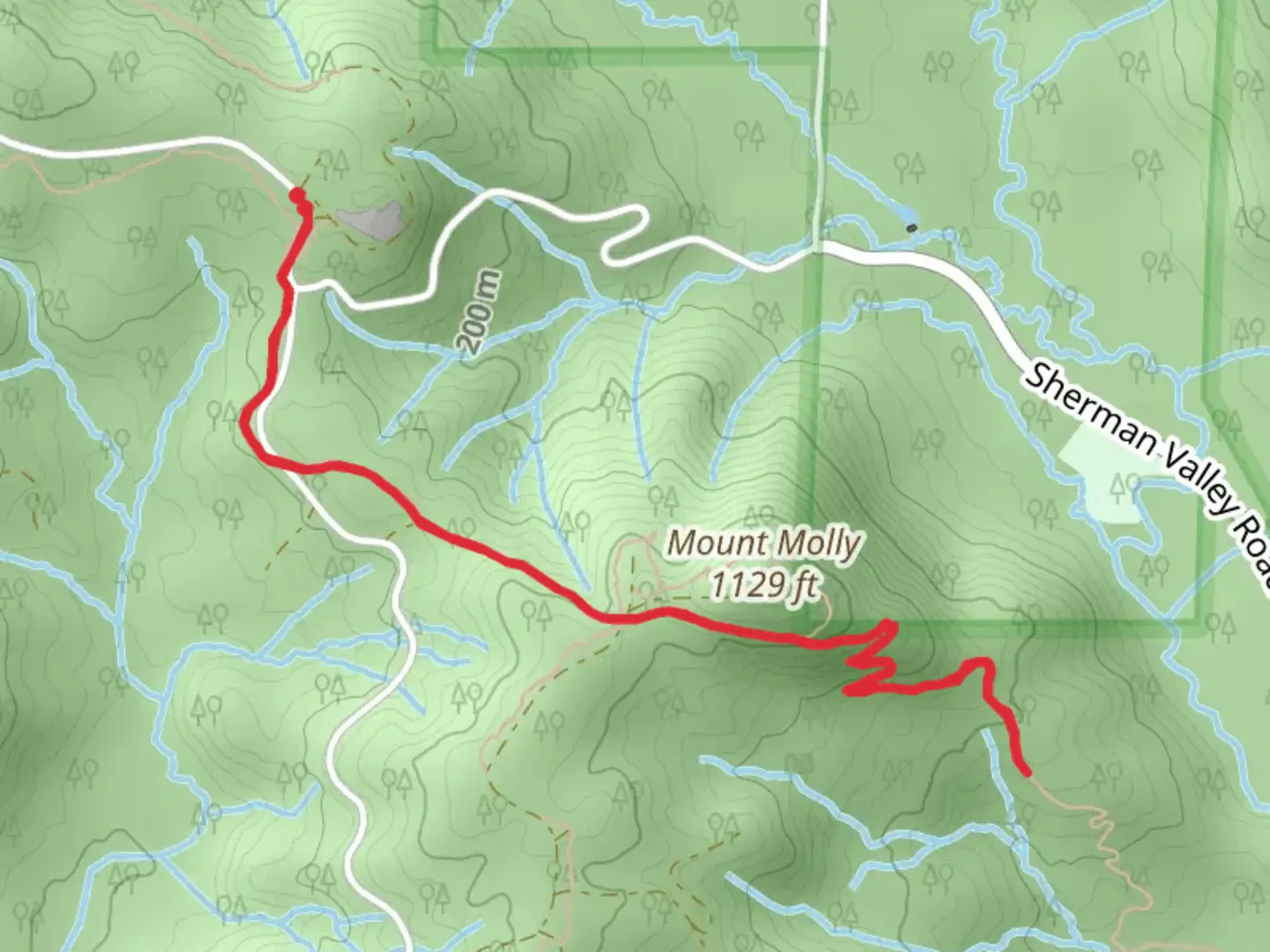 An image depicting the trail Waddell Basin West - Short and its surrounding area.