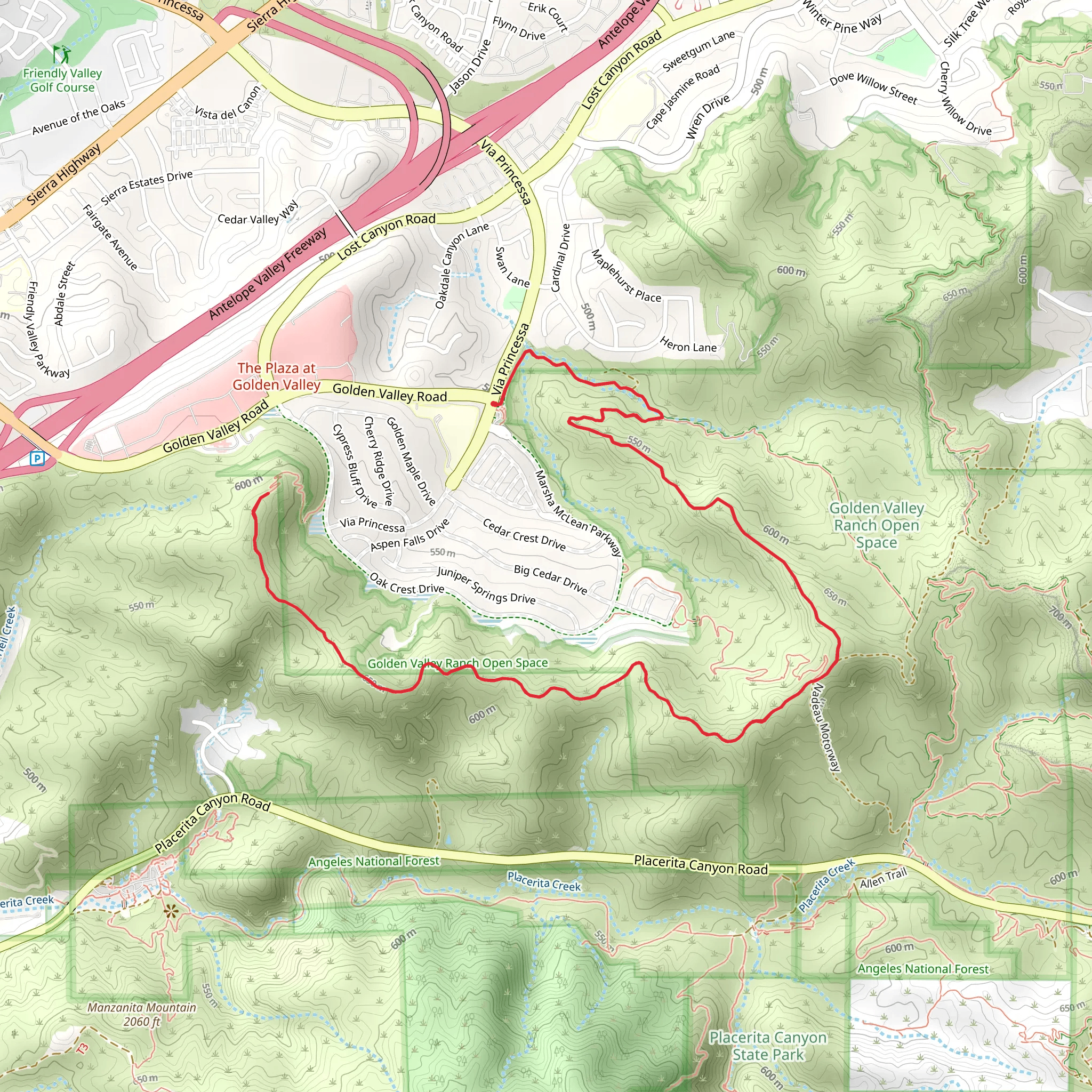 Nadeau and Placerita Motorway mobile static map