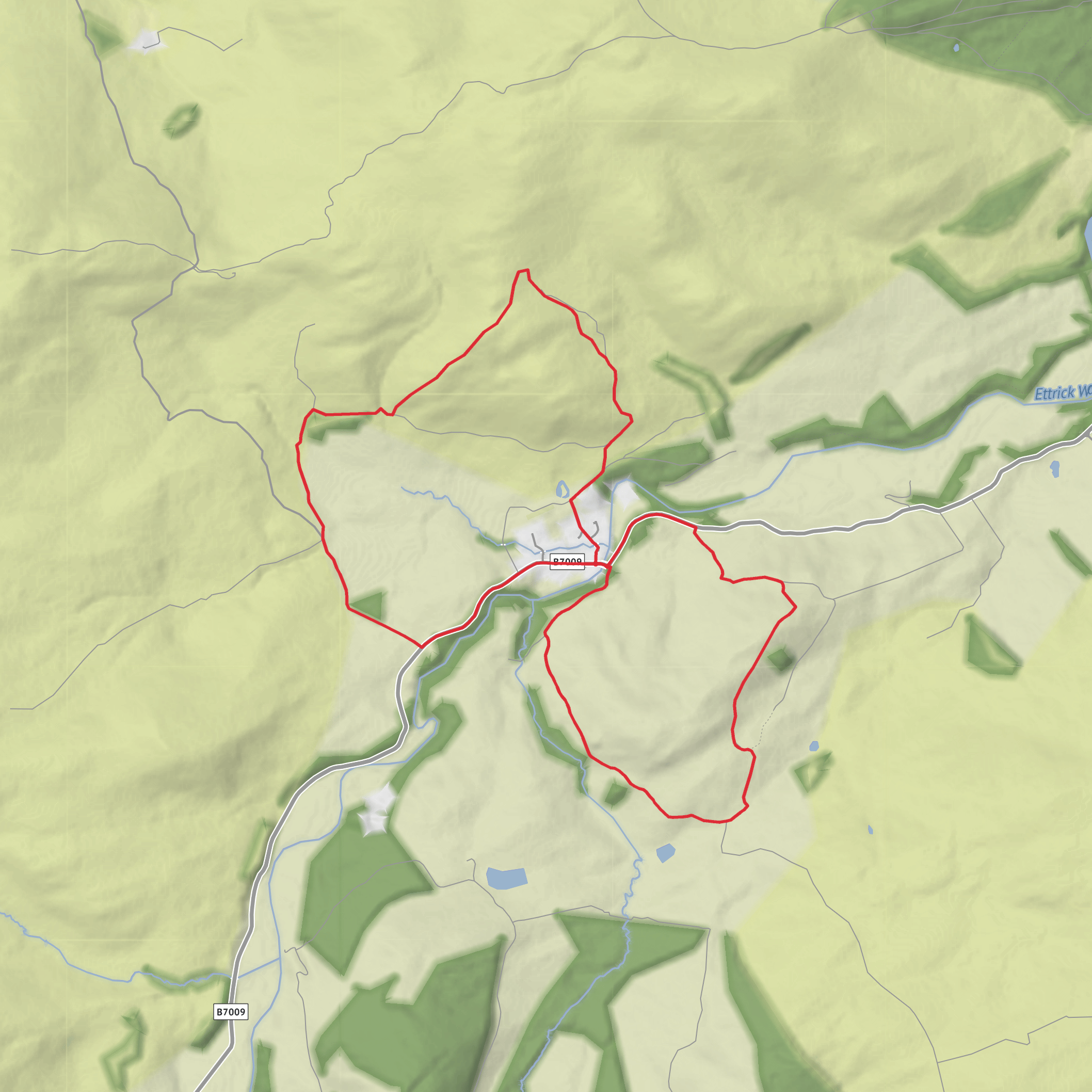 Kirkhope Hill, Howford Hill and Helmburn Hill Knot mobile static map