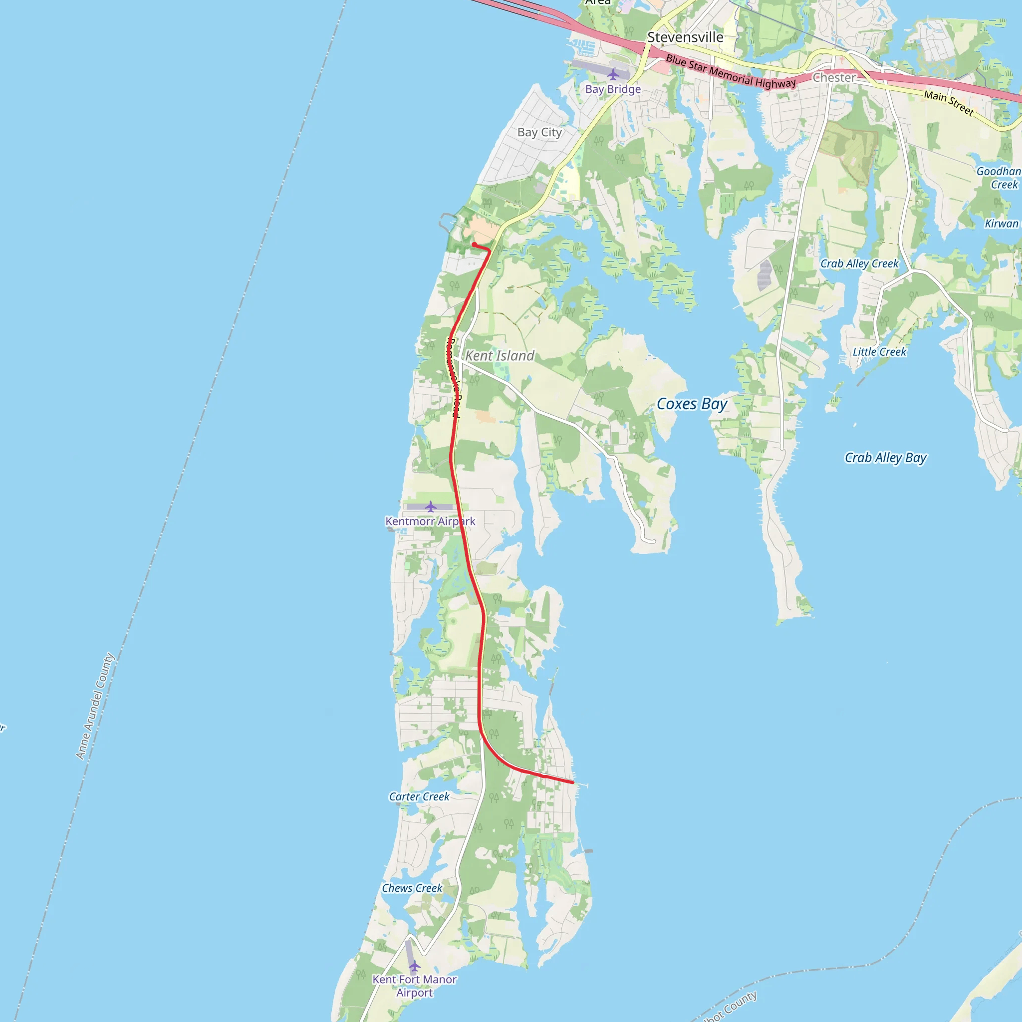 Kent Island South Trail mobile static map