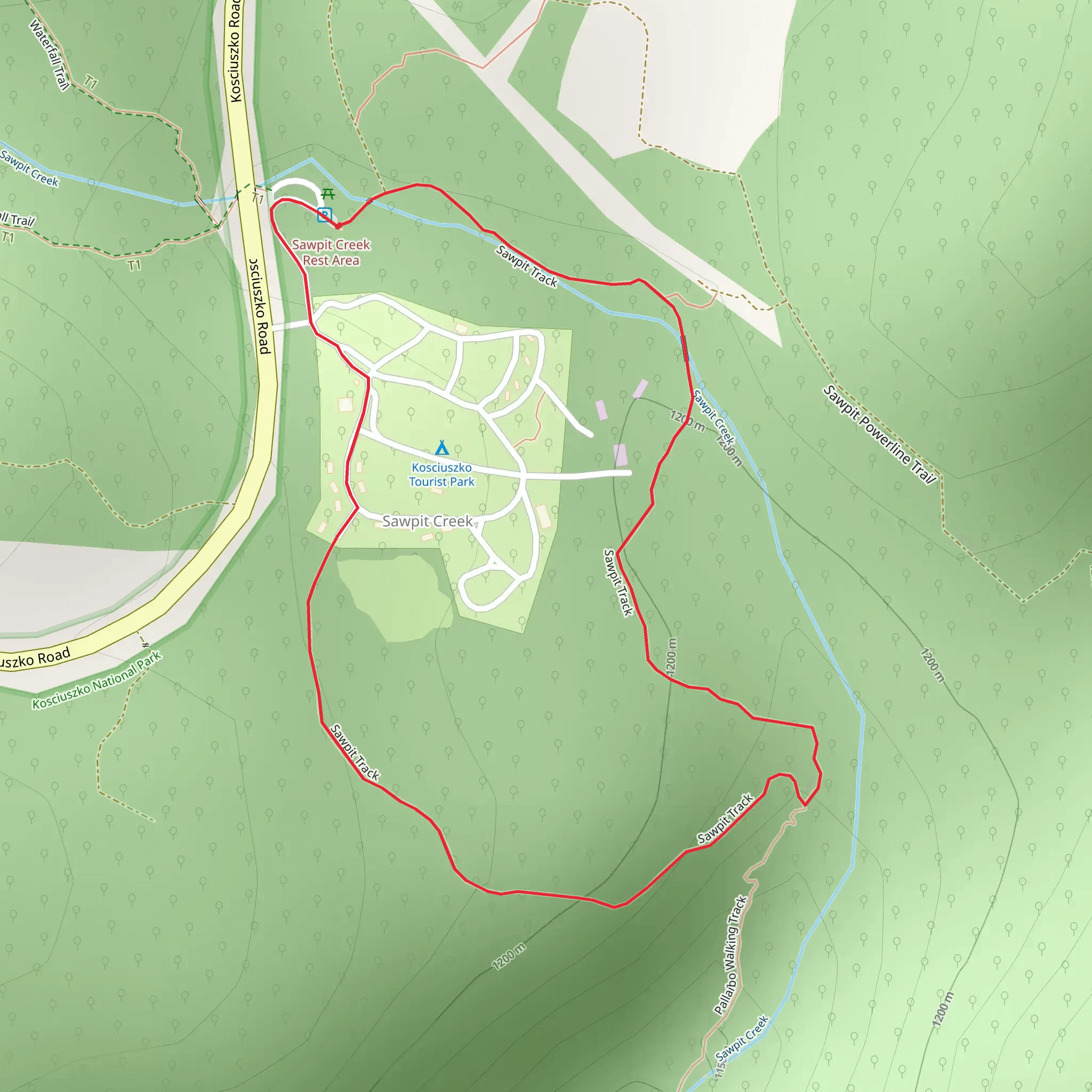 Sawpit Walking Track mobile static map