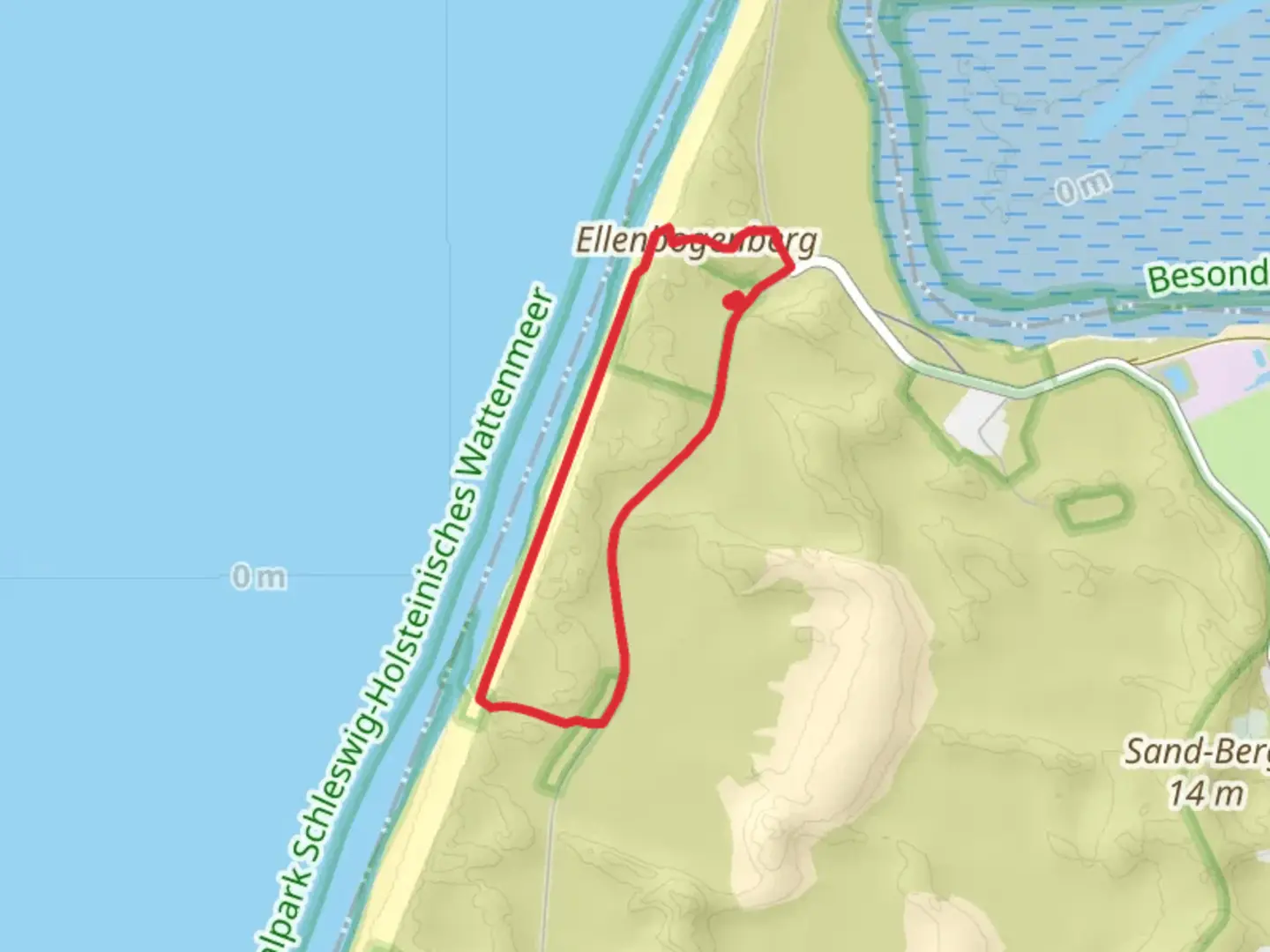 An image depicting the trail Ellenbogenberg Loop and its surrounding area.