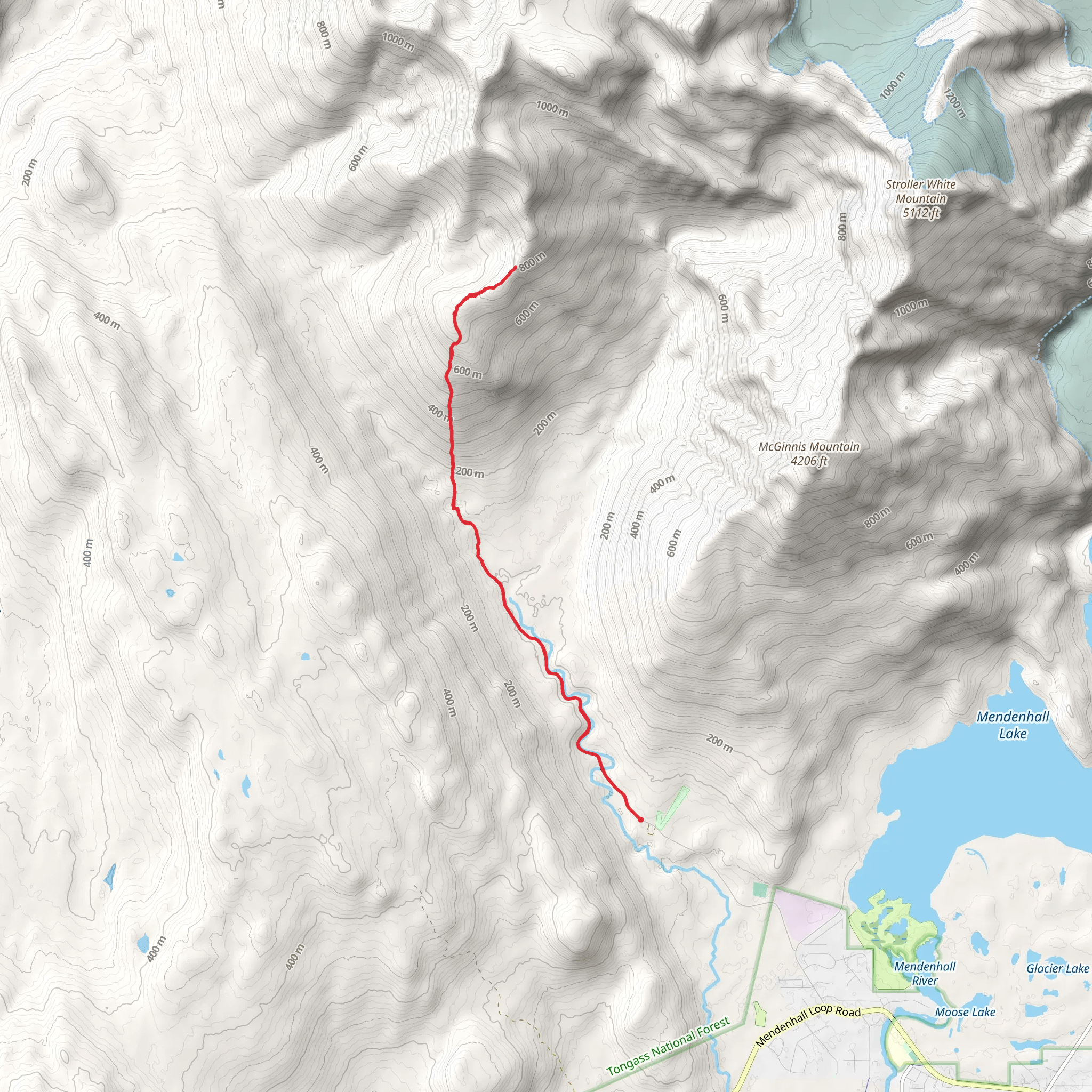 Montana Creek Trail mobile static map