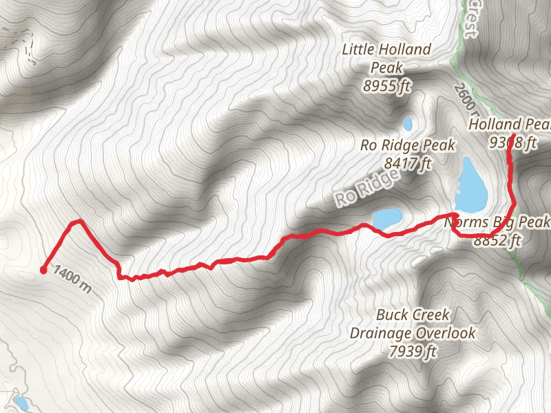 Holland Peak and Norms Big Peak via East Foothill