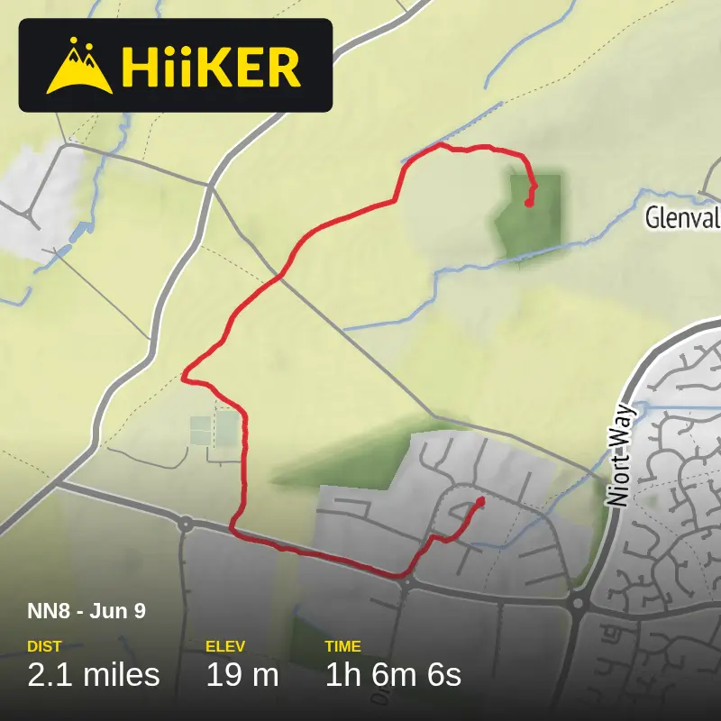 A map preview of the recording Park farm to fox covert.