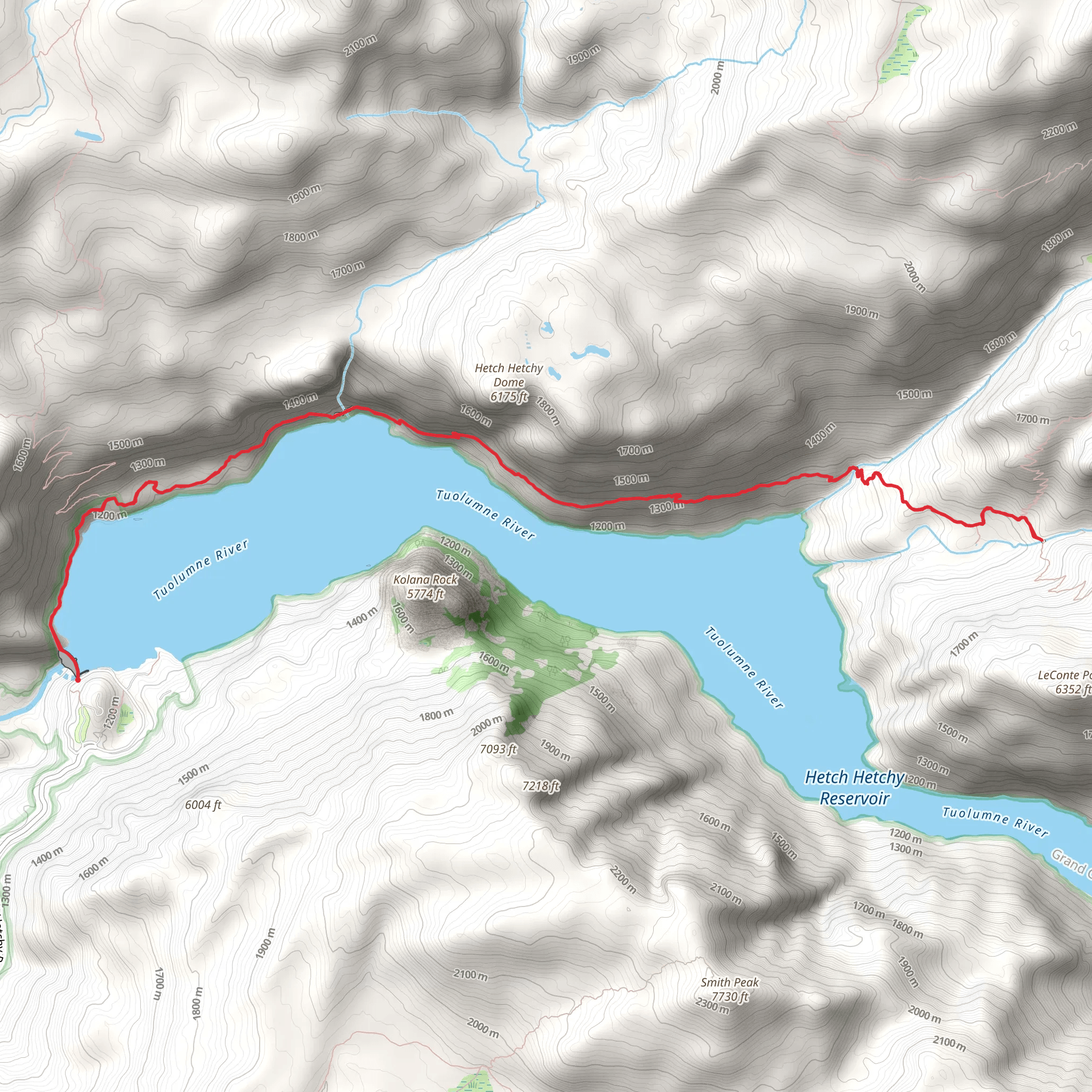 Tuolumne River from Hetch Hetchy Road mobile static map