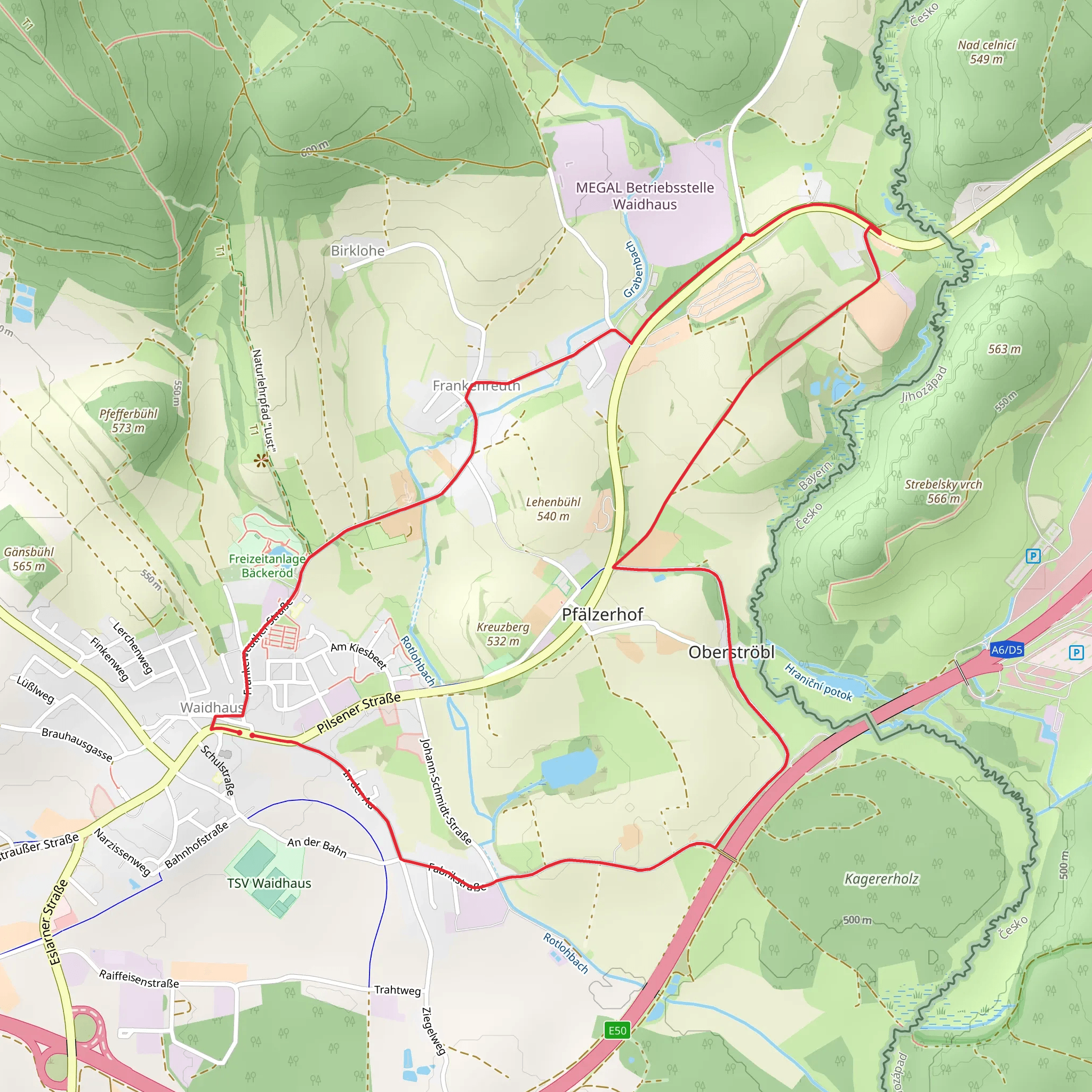 Waidhaus Loop mobile static map
