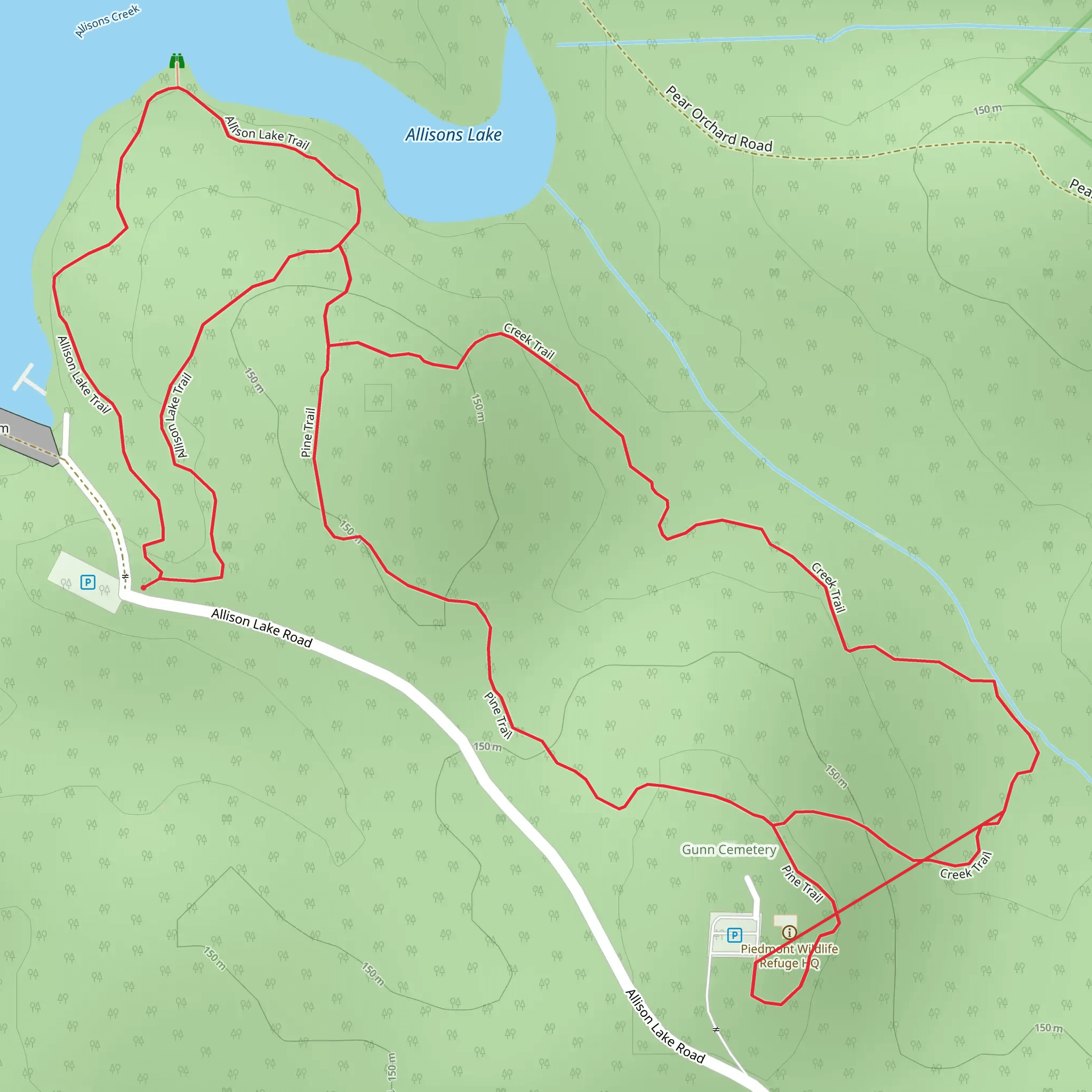 Allison Lake Loop Trail mobile static map