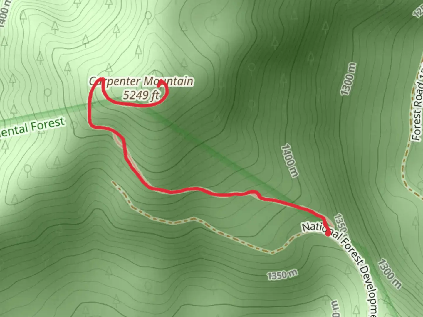 An image depicting the trail Carpenter Mountain Trail and its surrounding area.