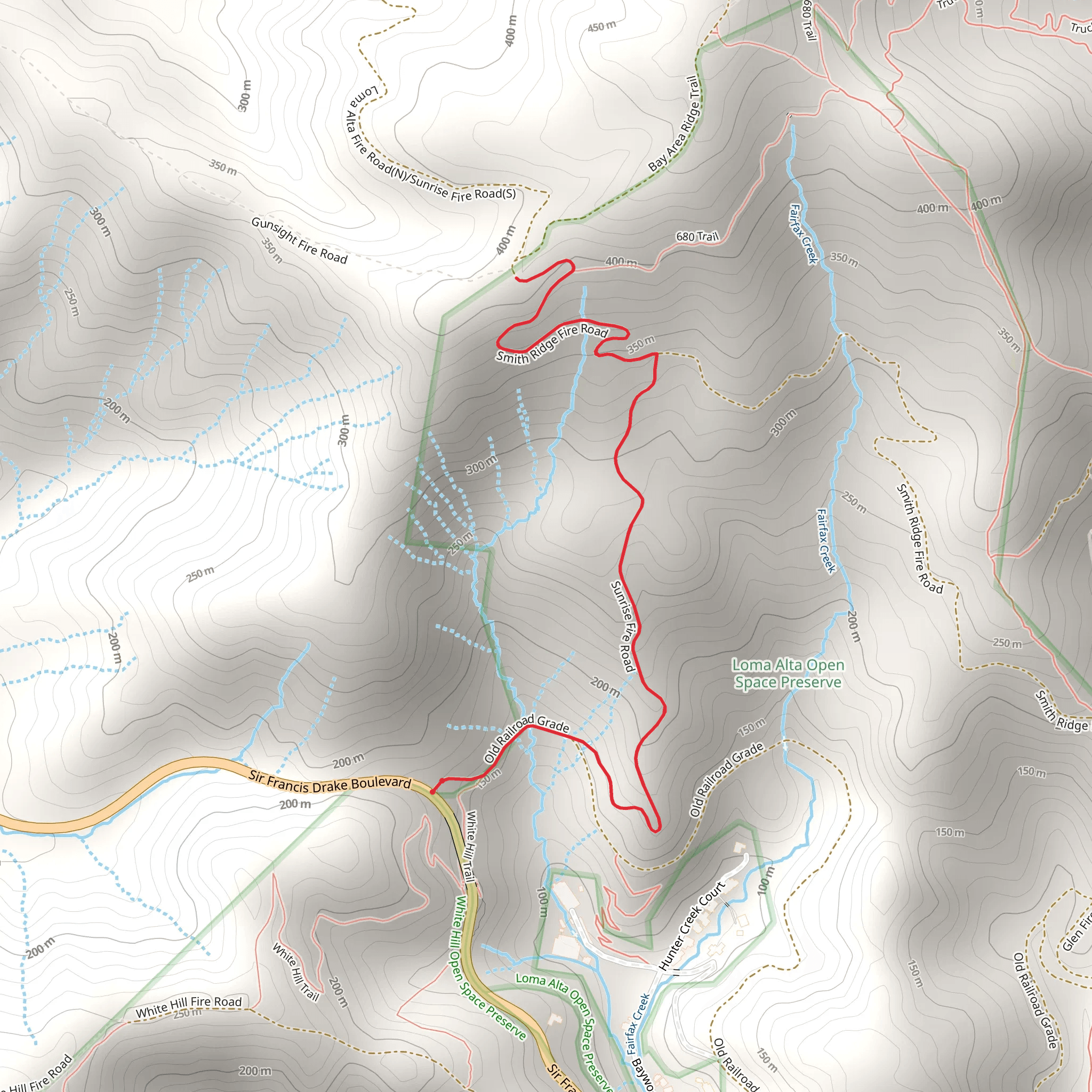 Sunrise Fire Road Walk mobile static map