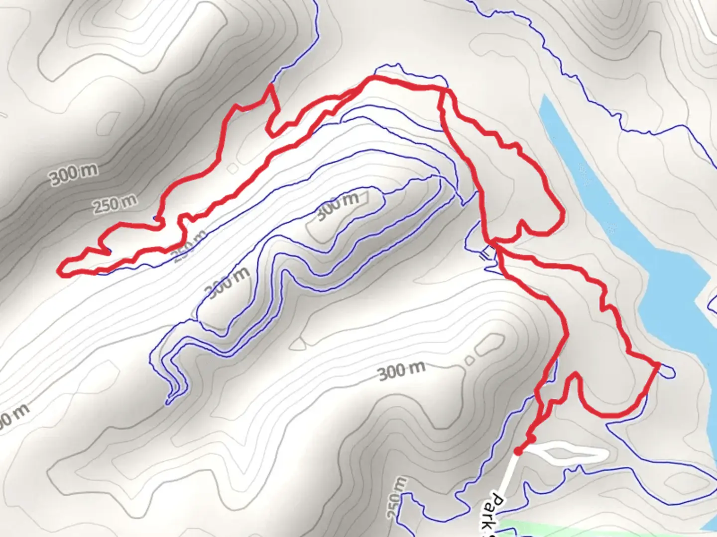 An image depicting the trail Lakeview, Hambly Hollow and Raven's Run Loop and its surrounding area.