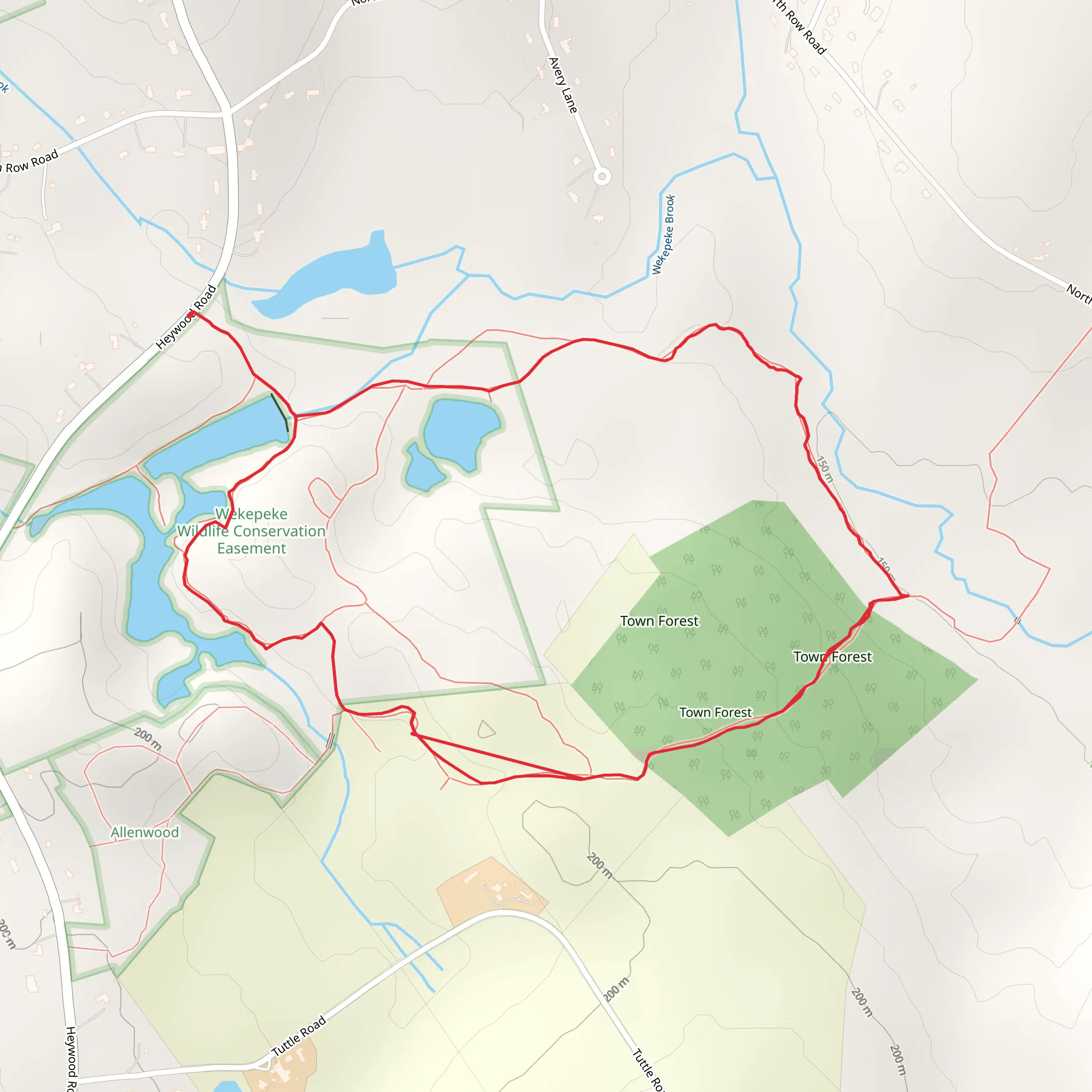 Town Forest Loop via Upper Lynde Basin Reservoir mobile static map