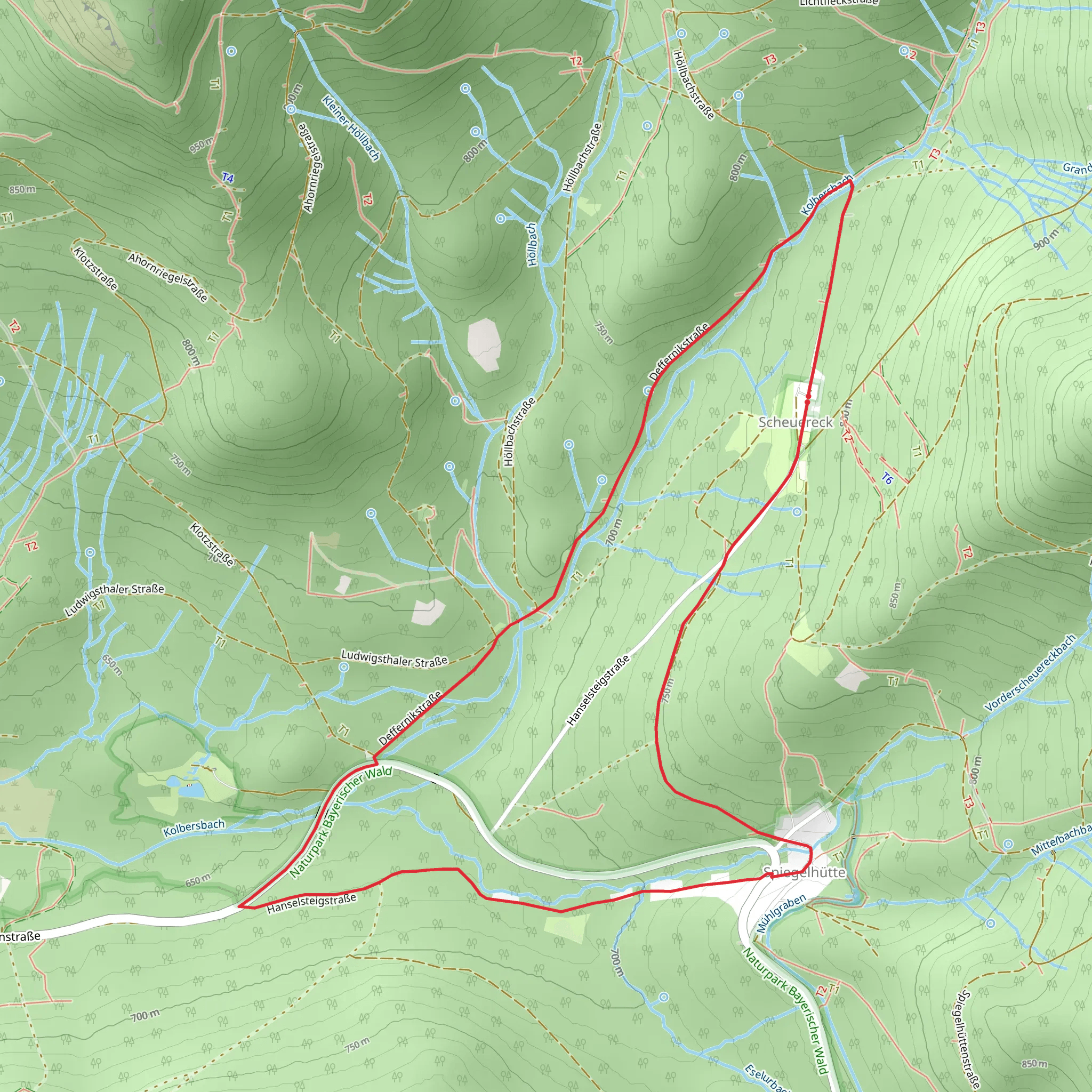 Scheuereck and Spiegelhütte Loop via Hanselsteigstraße mobile static map