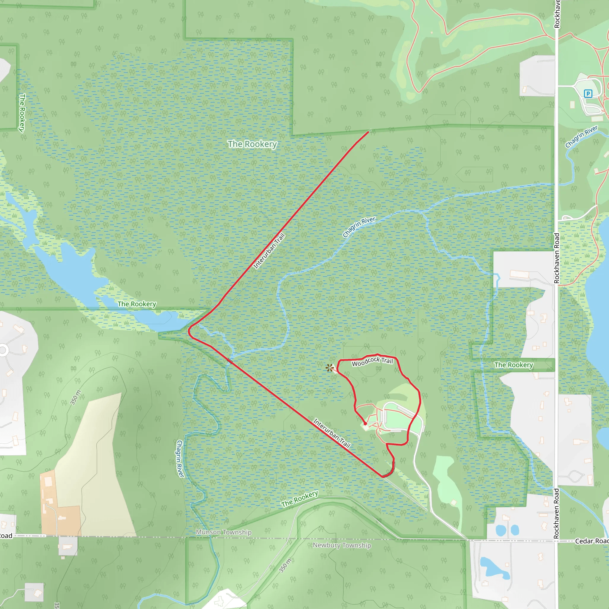 Woodcock and Interurban Trail mobile static map