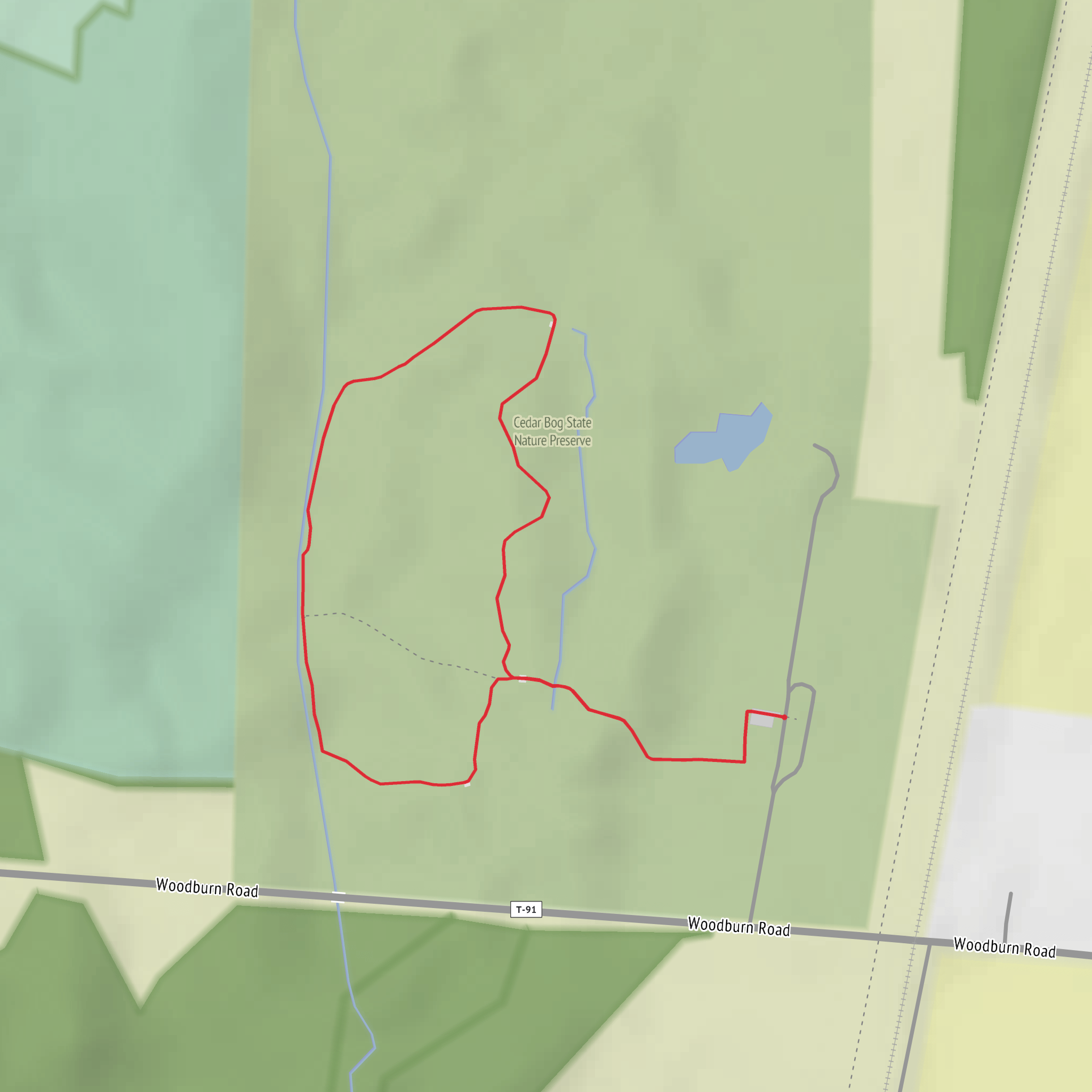 Cedar Bog Nature Preserve Loop mobile static map