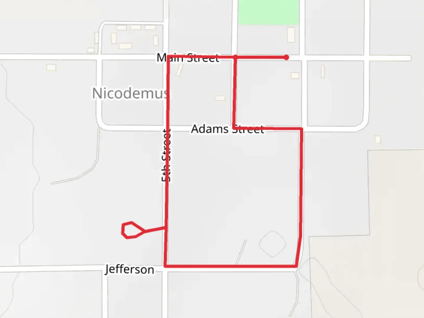 An image depicting the trail Adams Street Loop and its surrounding area.