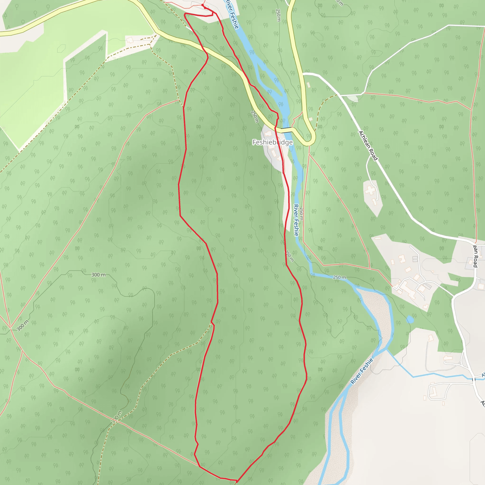 Feshie Woodland Trail mobile static map