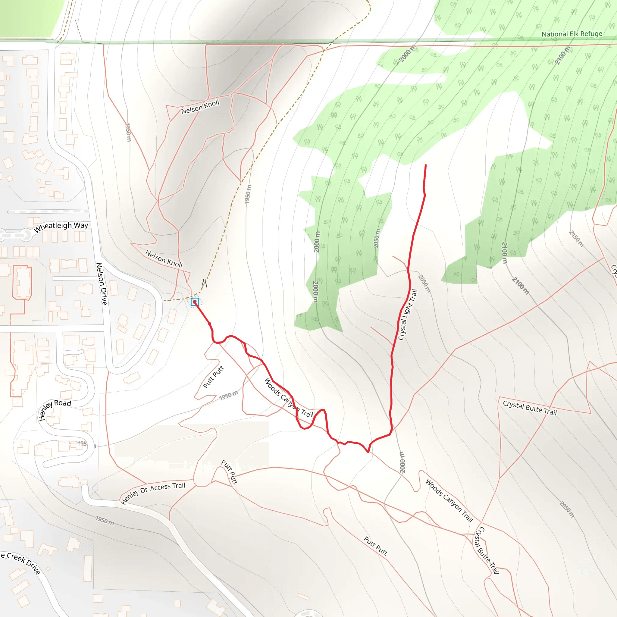 Crystal Lite via Woods Canyon Trail mobile static map
