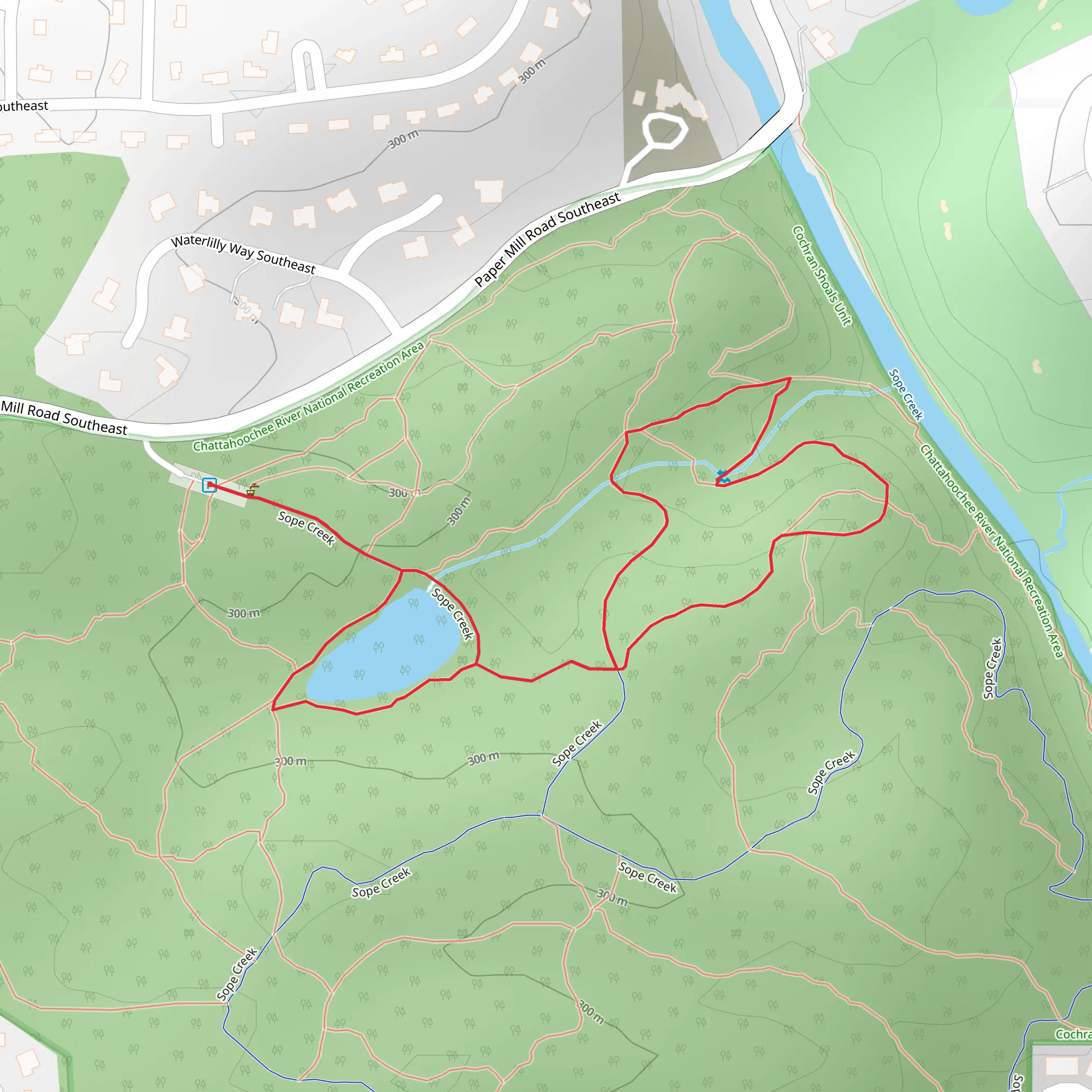 Sope Creek Short Loop mobile static map