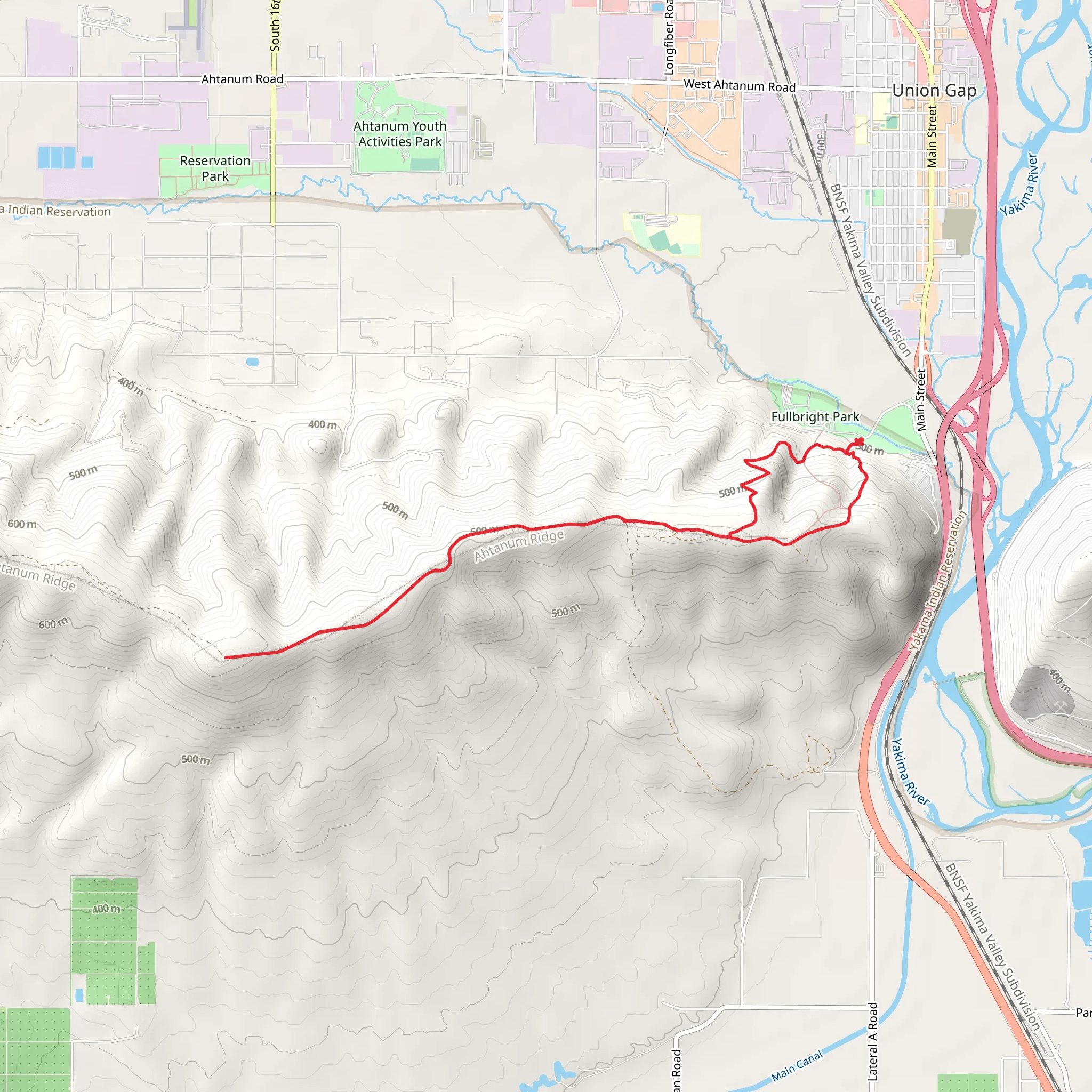 Ahtanum Ridge mobile static map