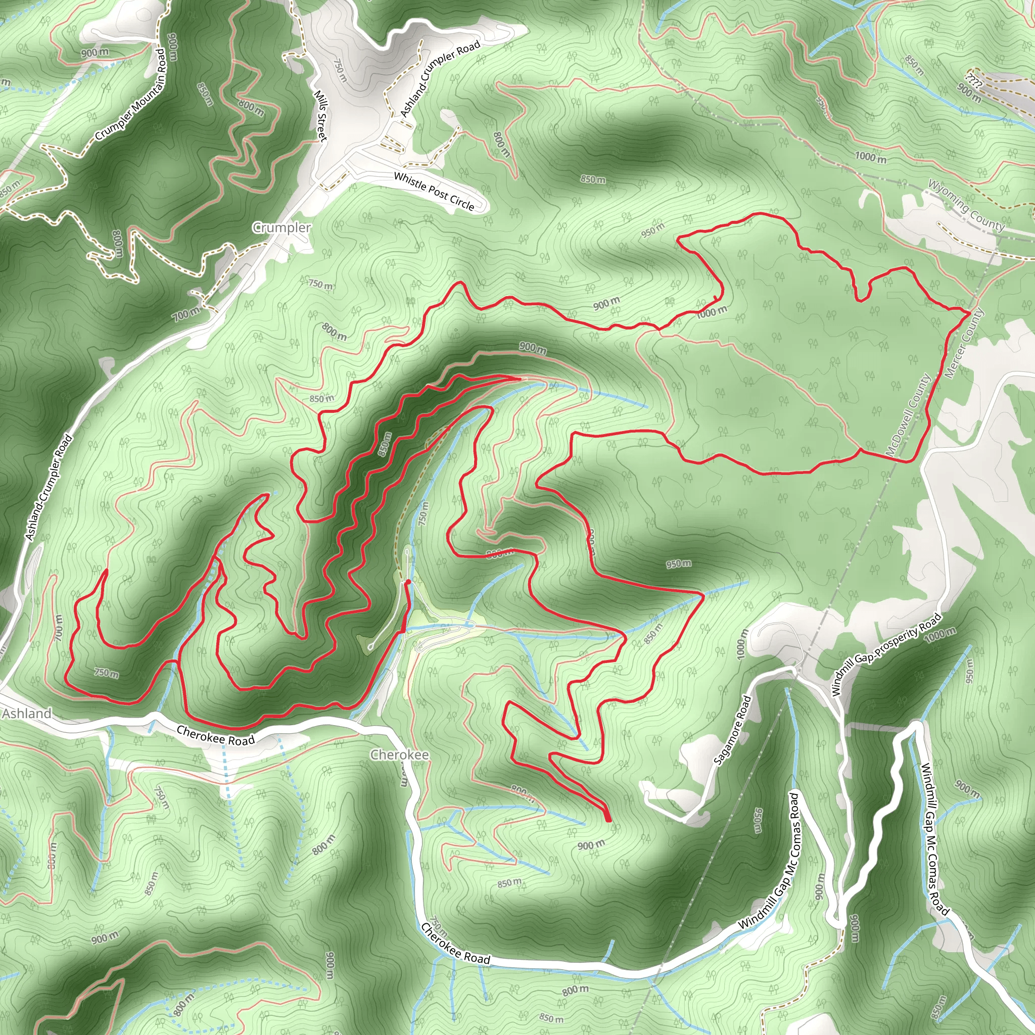 Indian Ridge Trail System Loop mobile static map