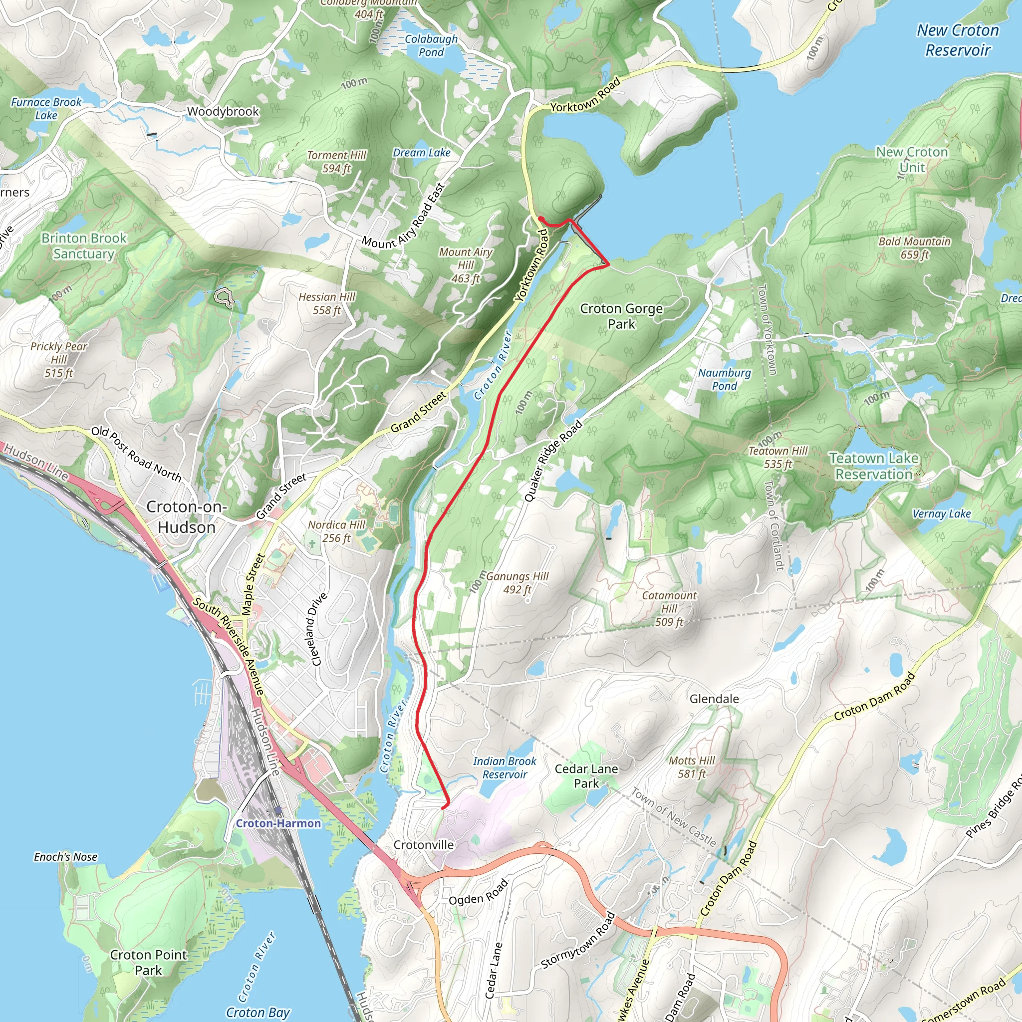 Croton Dal to Gerlach Park via Old Croton Aqueduct Trail mobile static map