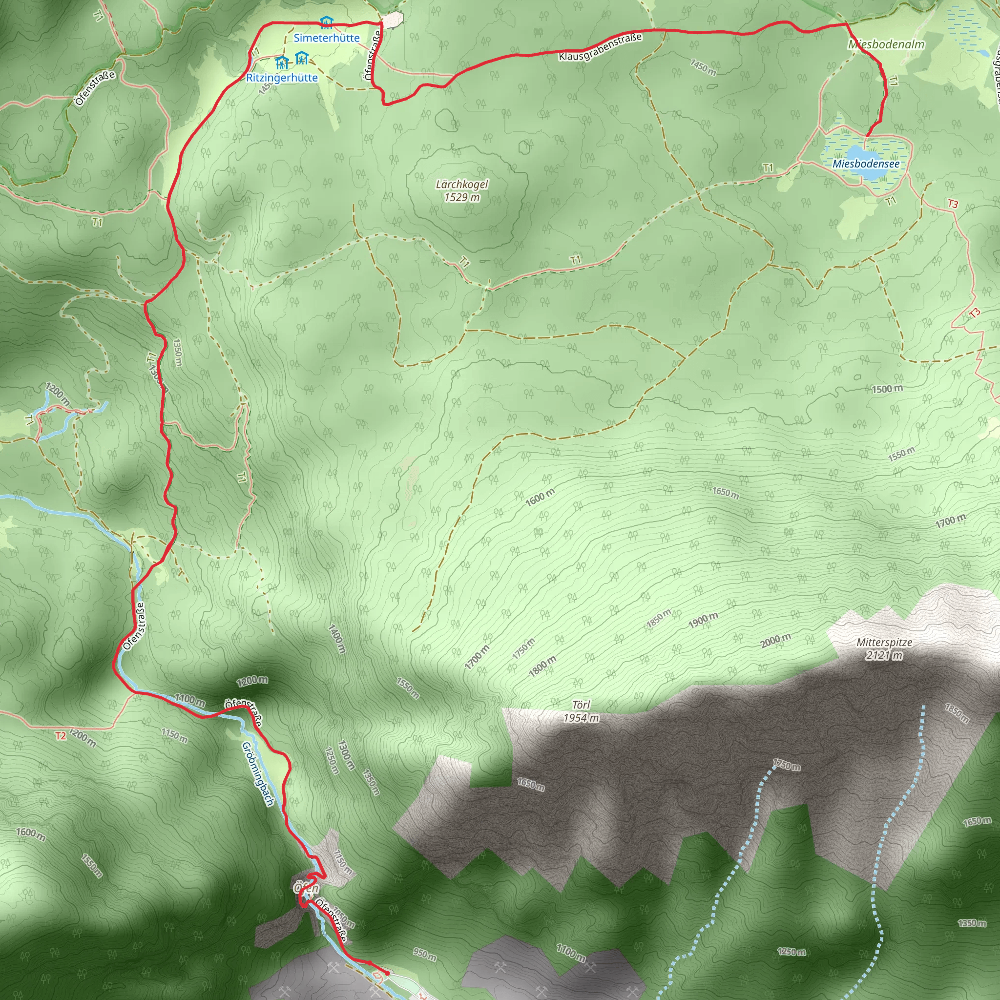 Viehbergalm - Miesbodensee mobile static map