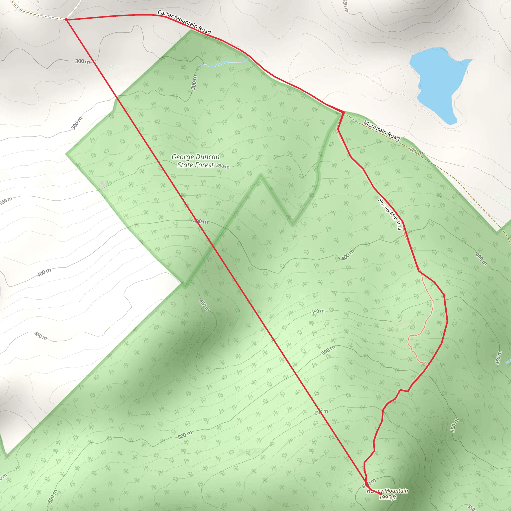 Hersey Mountain from Carter Mountain Road mobile static map