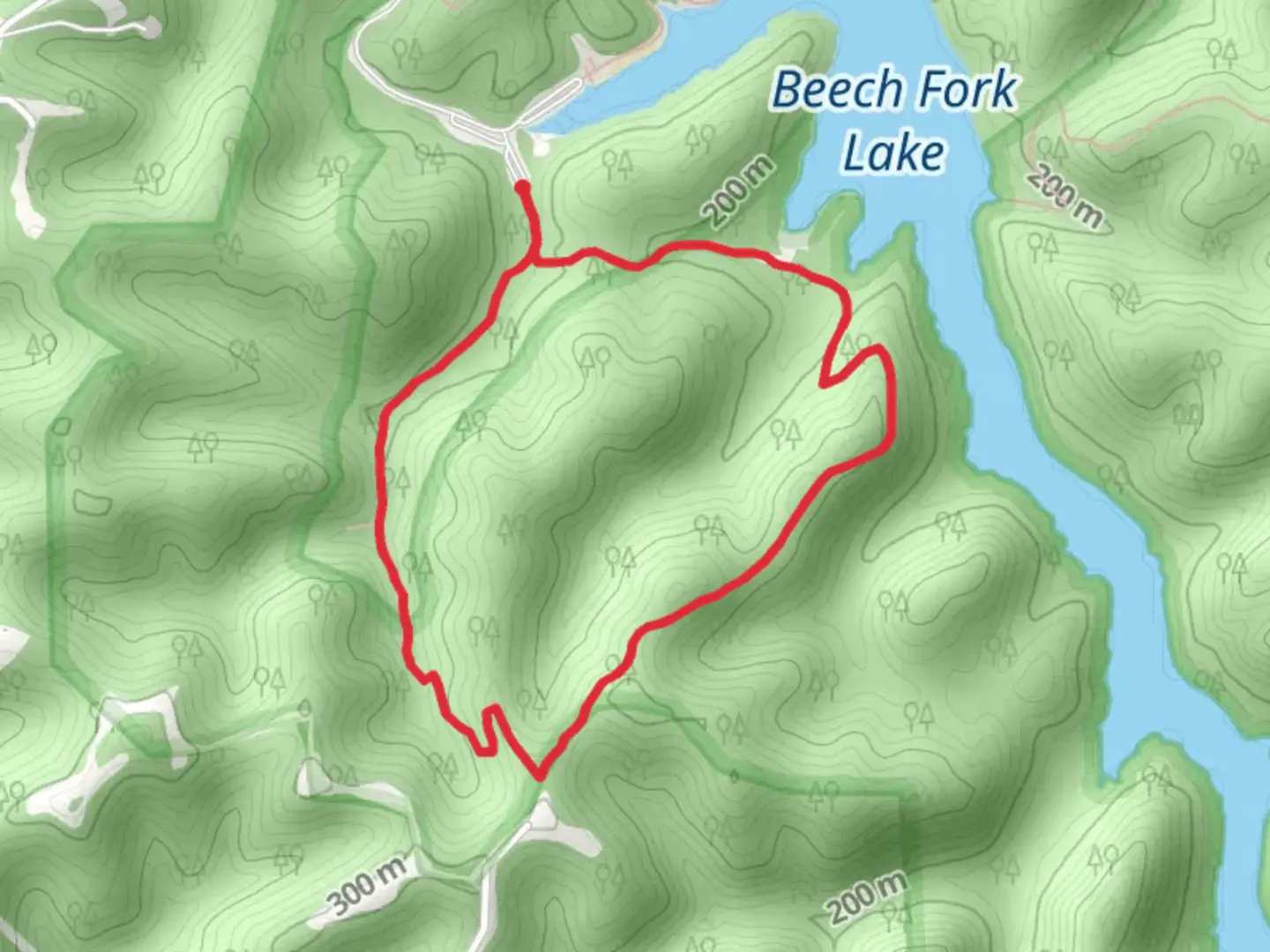 An image depicting the trail Twin Coves Trail and its surrounding area.