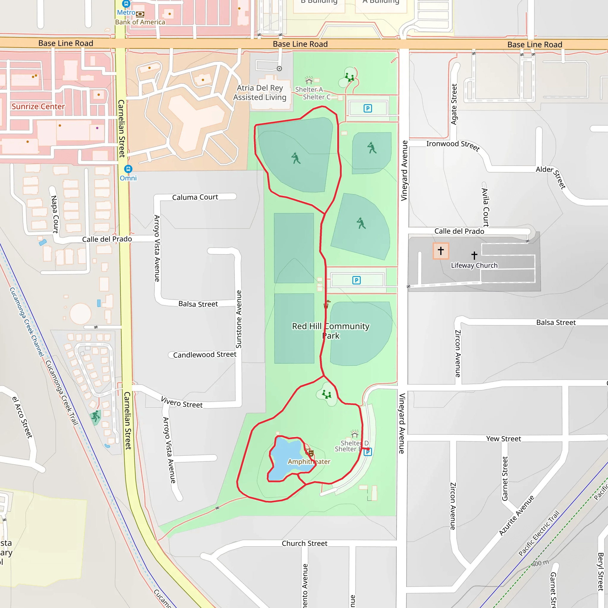 Red Hill Community Park Loop mobile static map