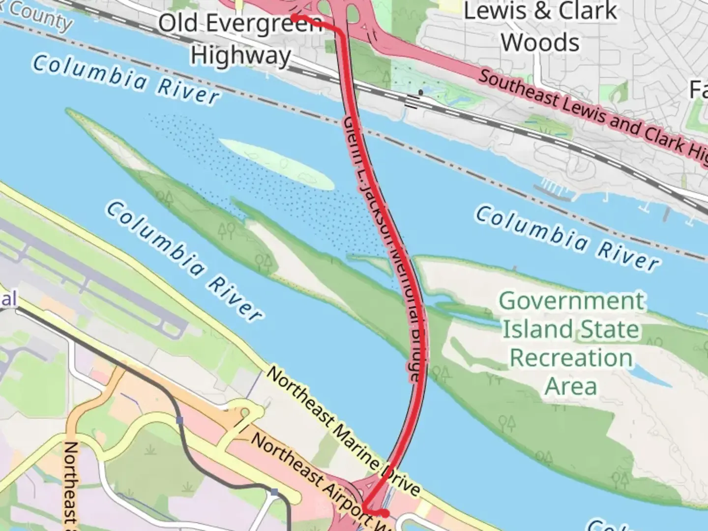 An image depicting the trail I-205 Multi Use Path and its surrounding area.