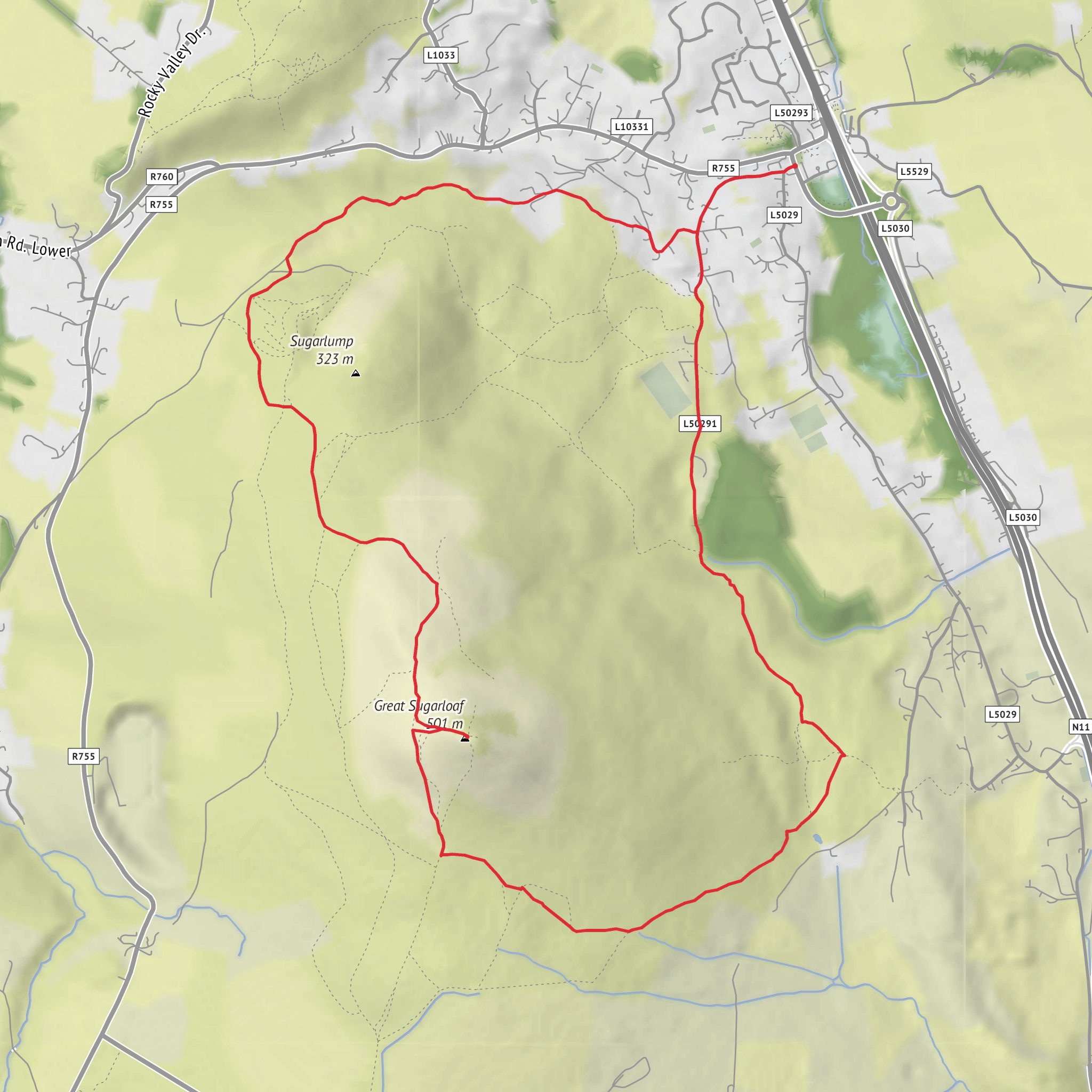 Great Sugar Loaf Big Loop mobile static map