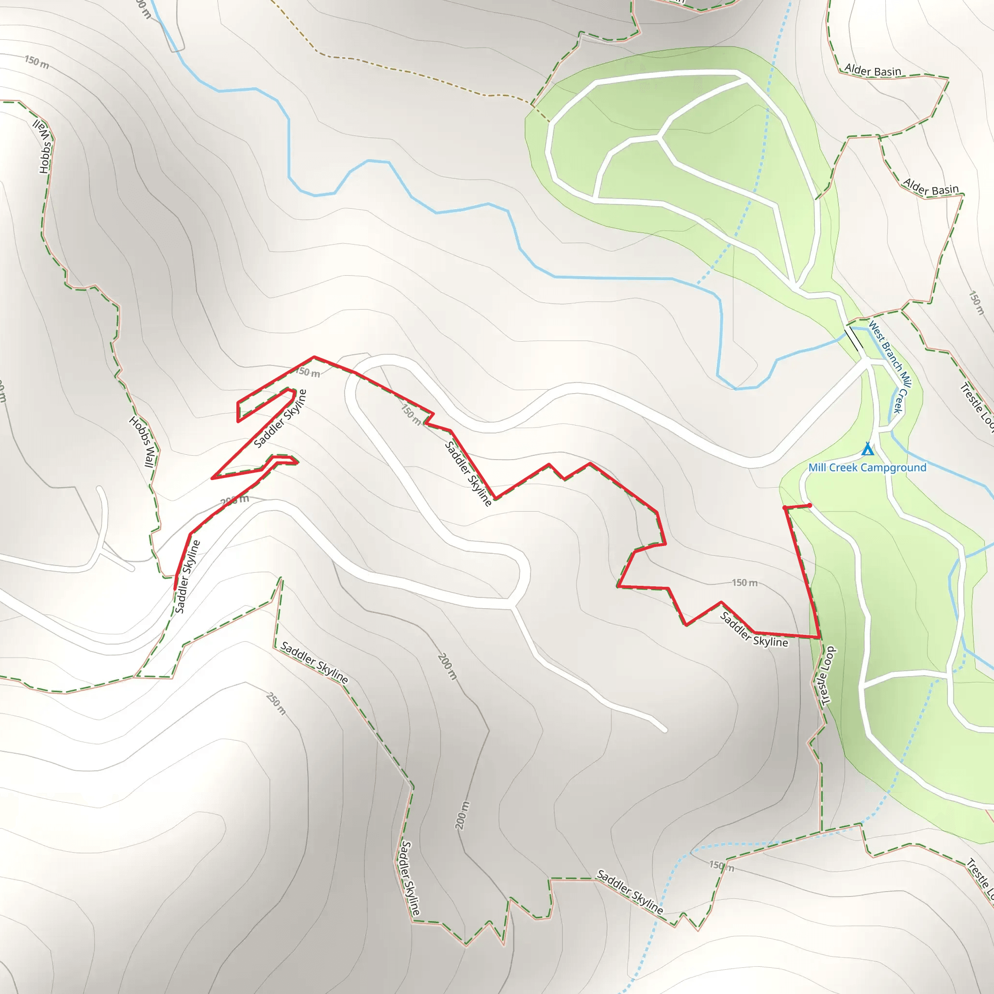 Saddler Skyline mobile static map