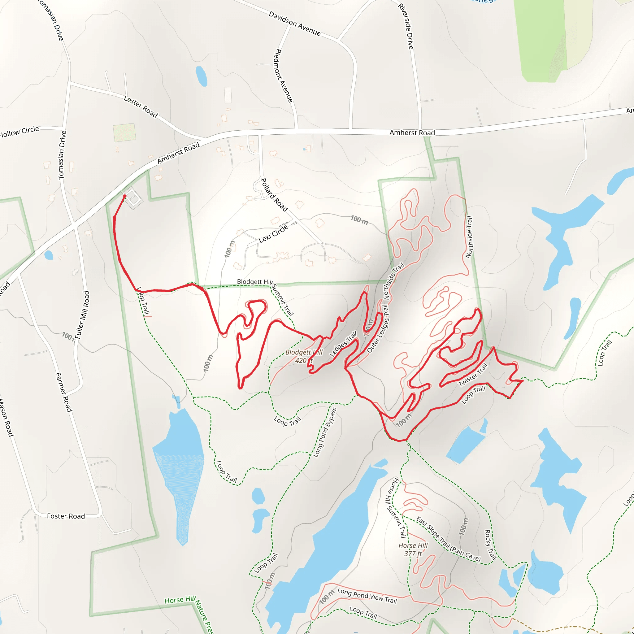 Blodgett Hill Summit Loop Trail mobile static map