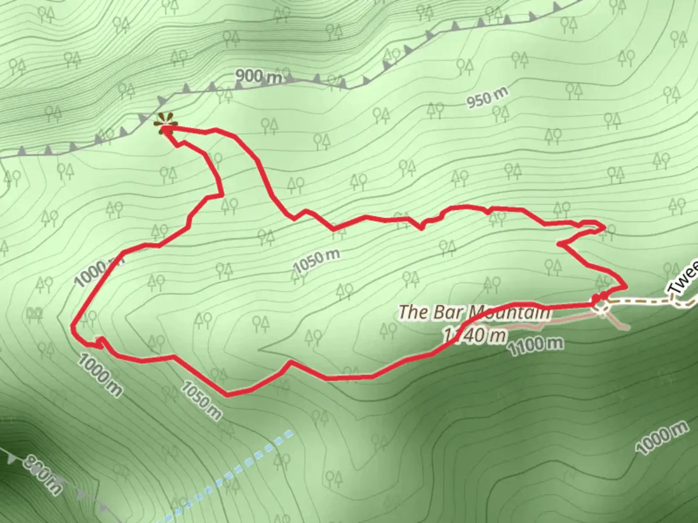 An image depicting the trail Bar Mountain Circuit and its surrounding area.