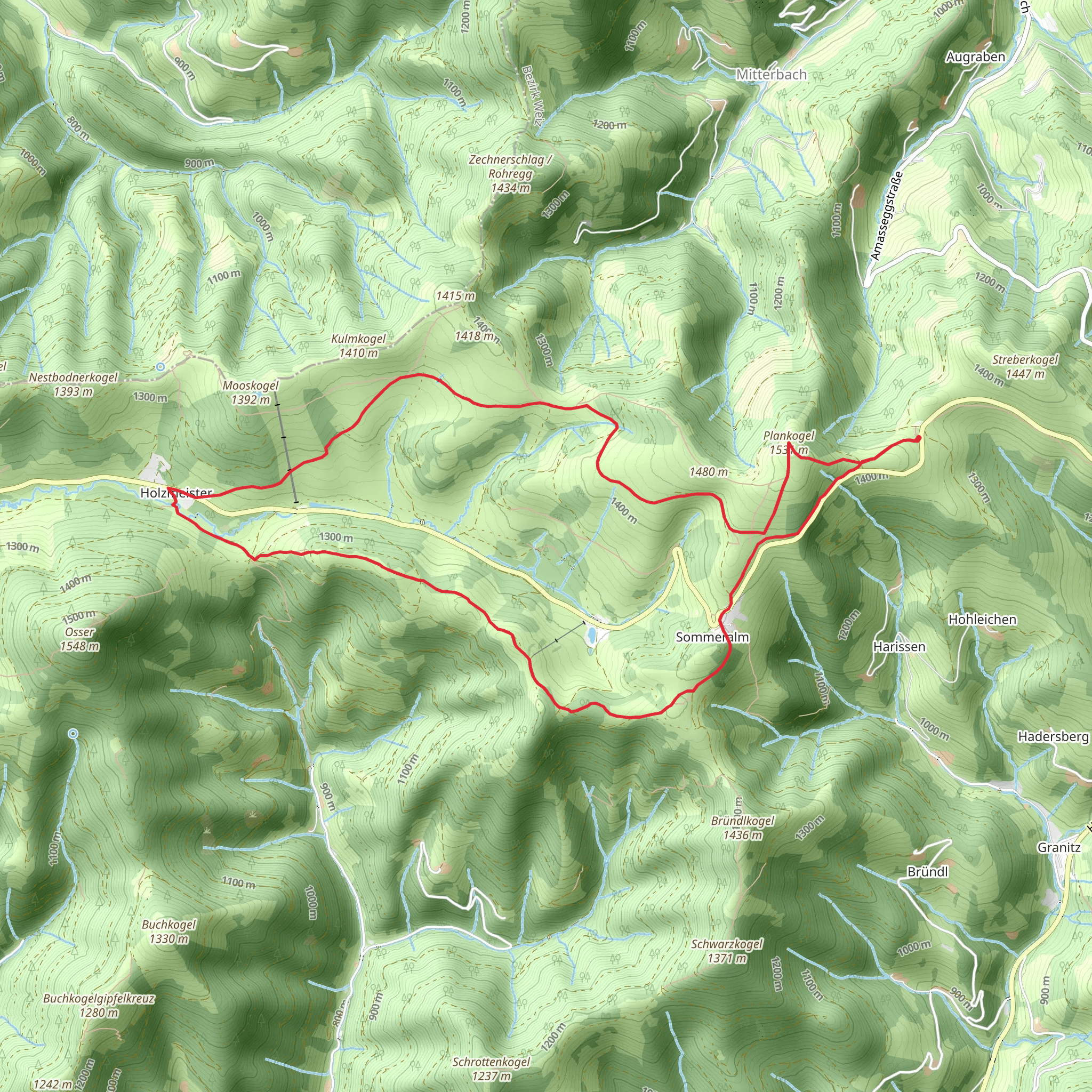 Siebenkögel Loop from Sommeralm mobile static map