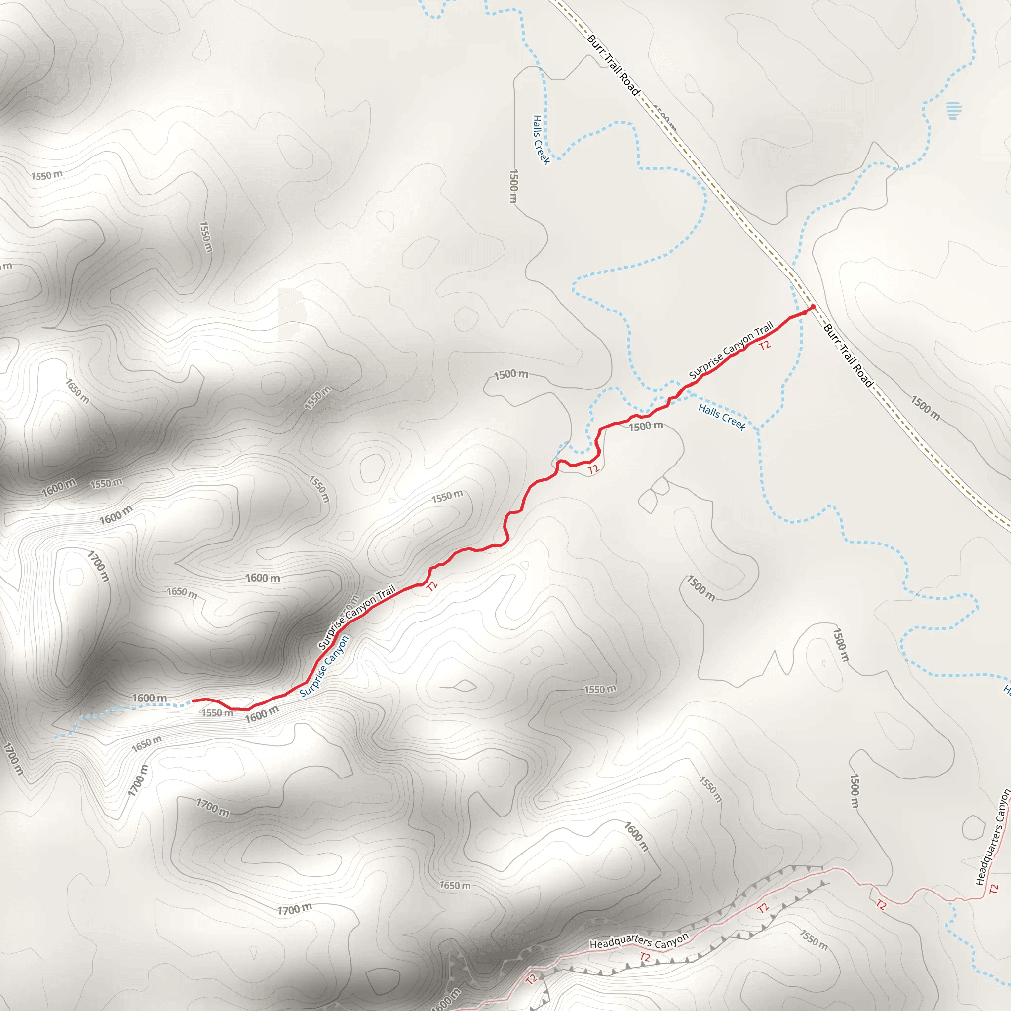 Surprise Canyon Trail mobile static map