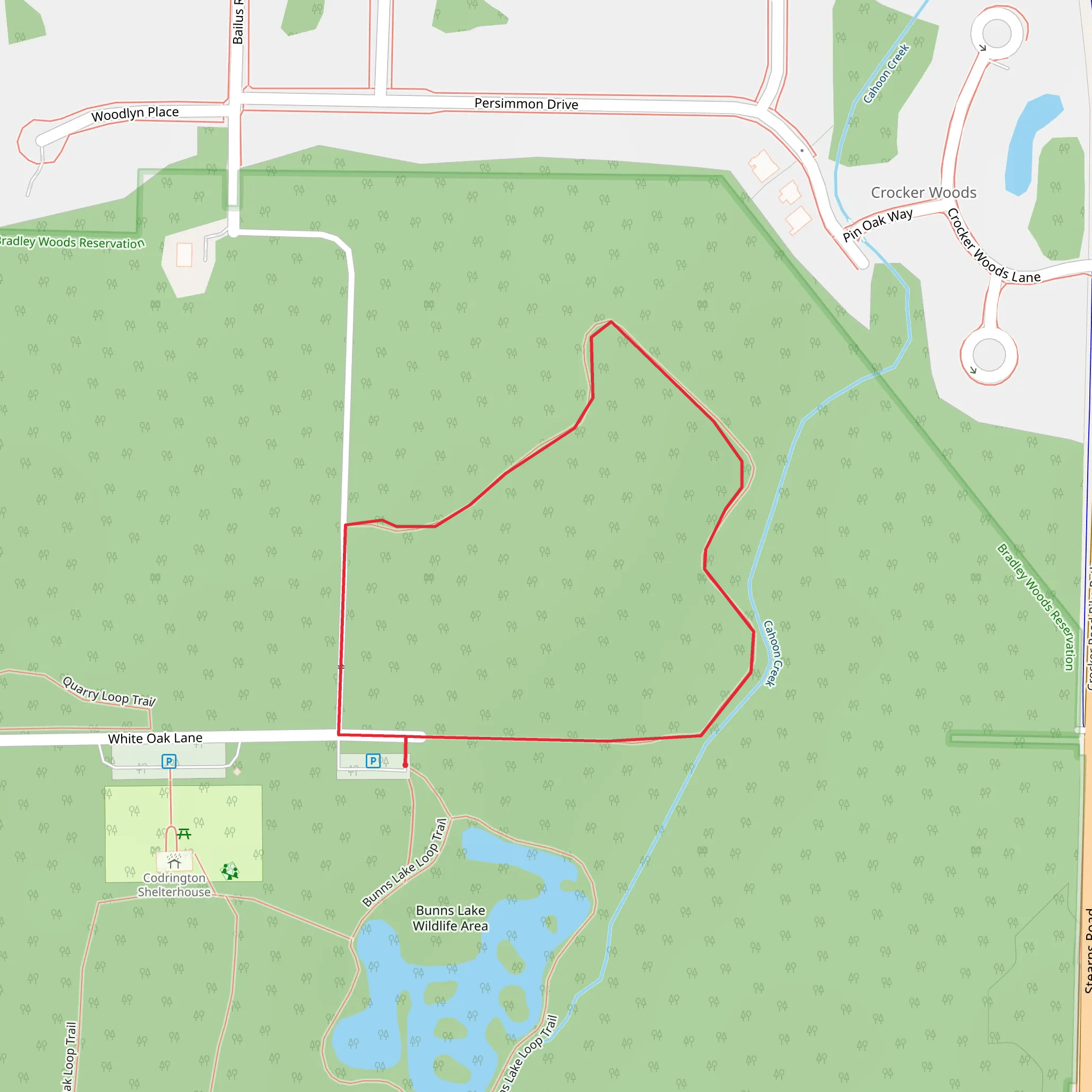 White Oak Lane Loop mobile static map