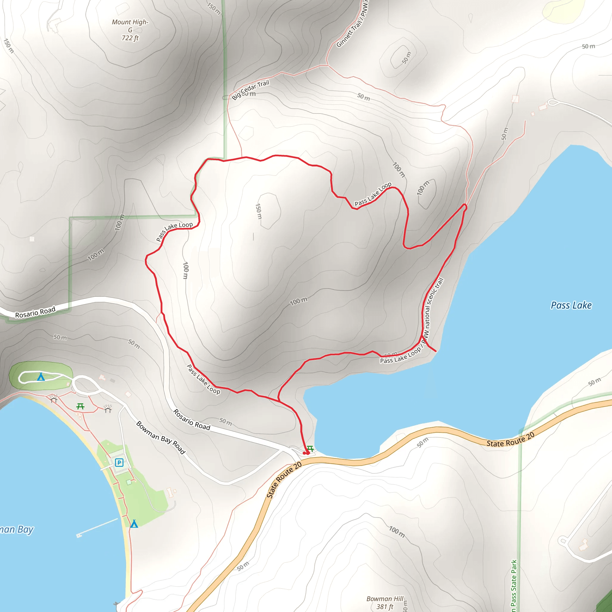 Pass Lake Loop mobile static map
