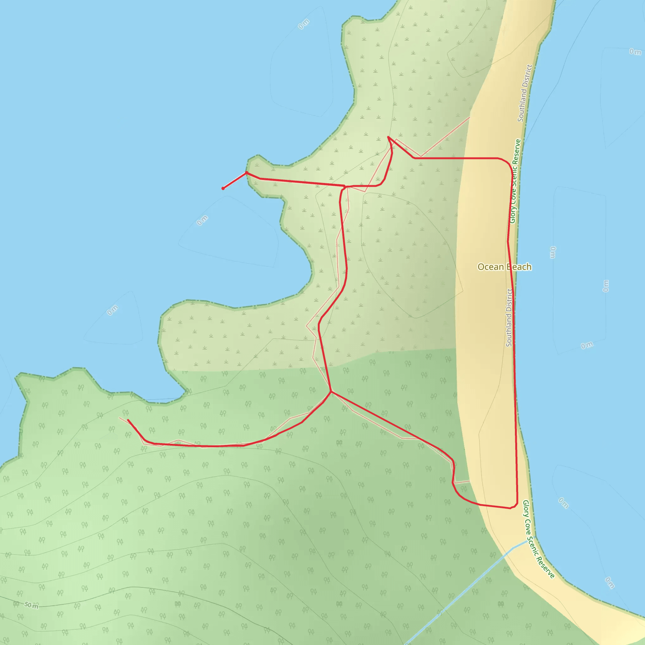 Ocean Beach Track mobile static map