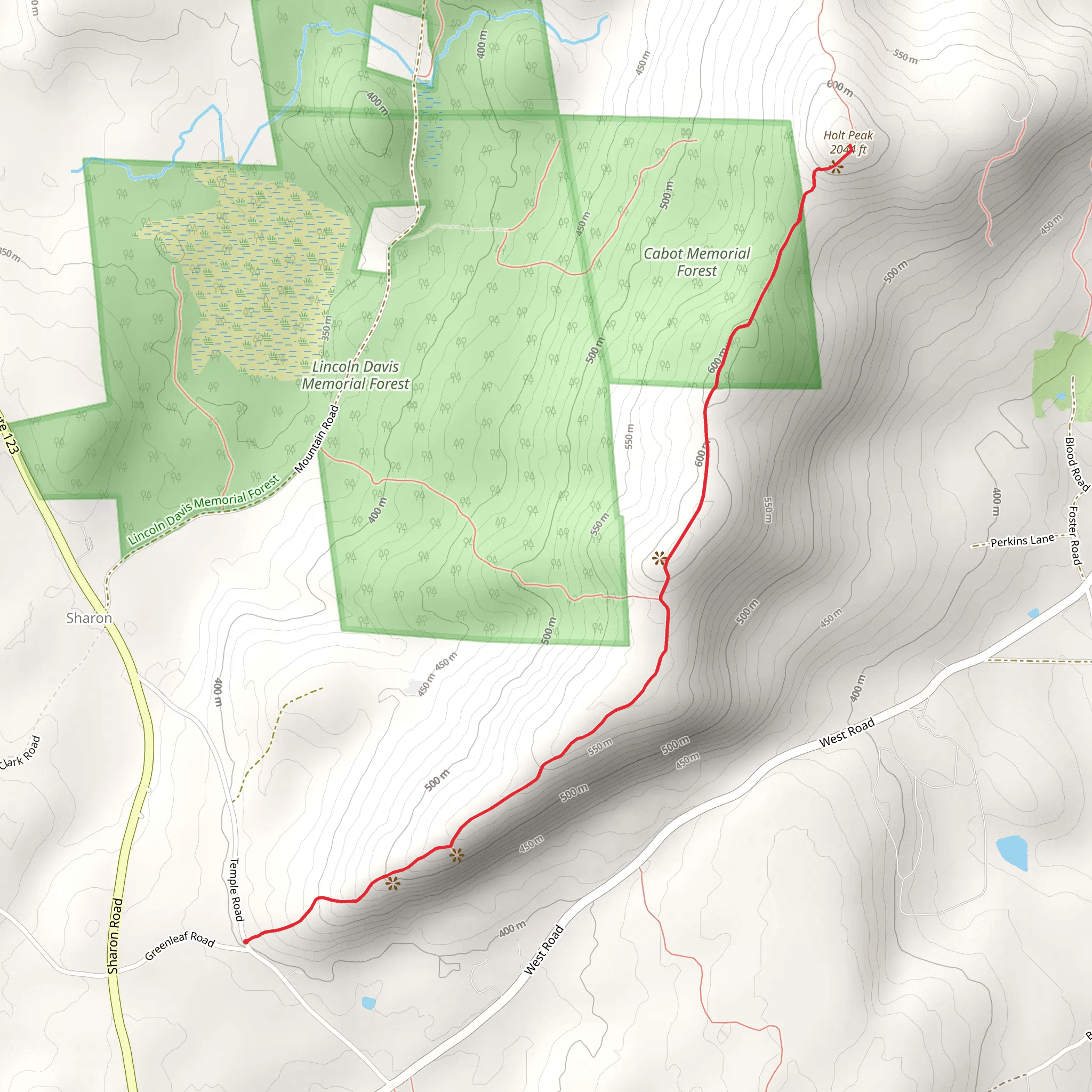 Holt Peak via Wapack Trail mobile static map