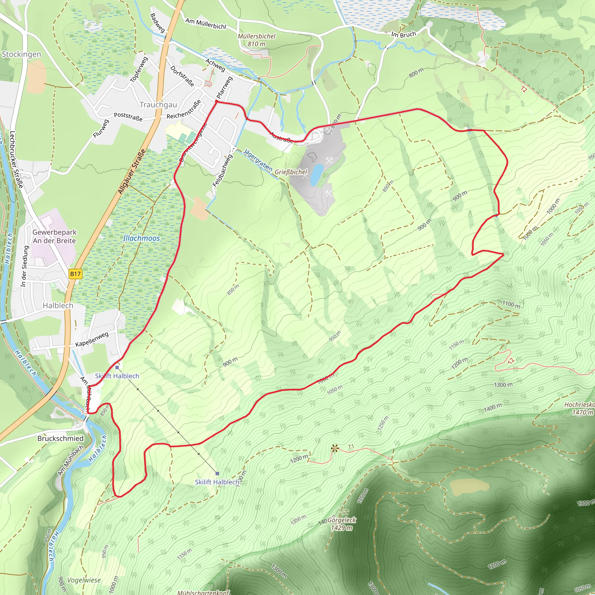 Trauchgau Loop mobile static map