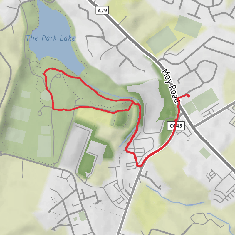 A map preview of the recording County Tyrone Walking.