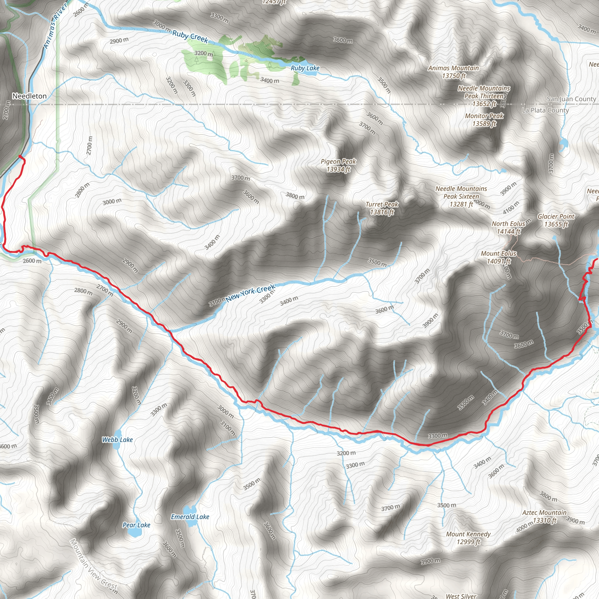 Needle-Johnson Creek Trail - Needleton mobile static map