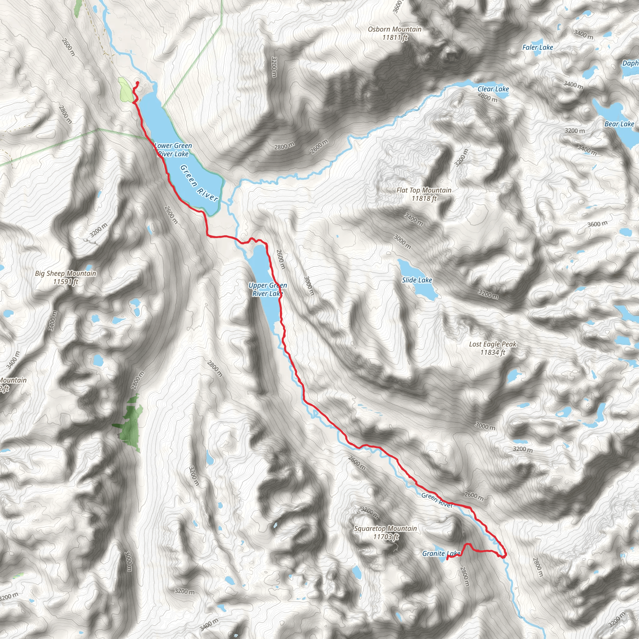 Granite Lake via CDT mobile static map
