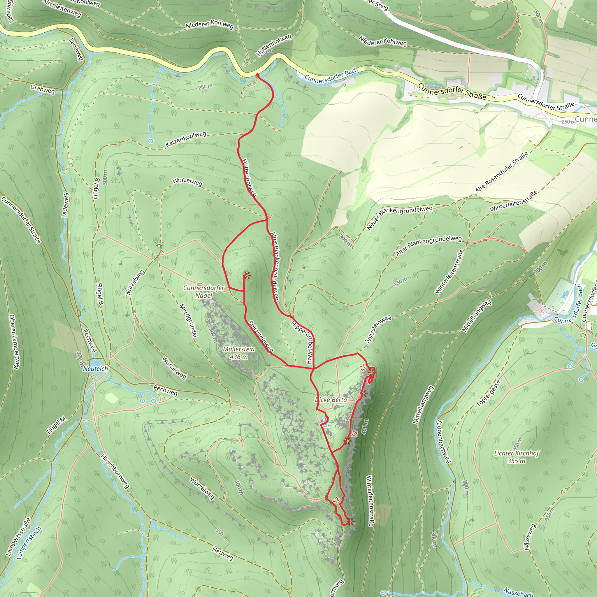 Spitzstein and Katzfels Loop mobile static map
