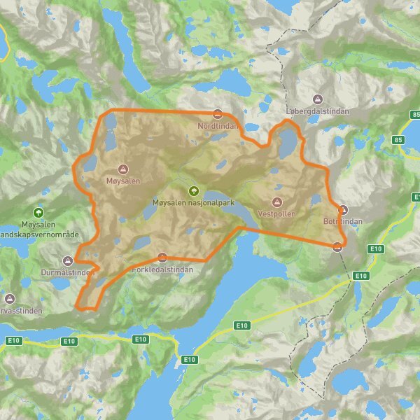 Møysalen National Park mobile static map