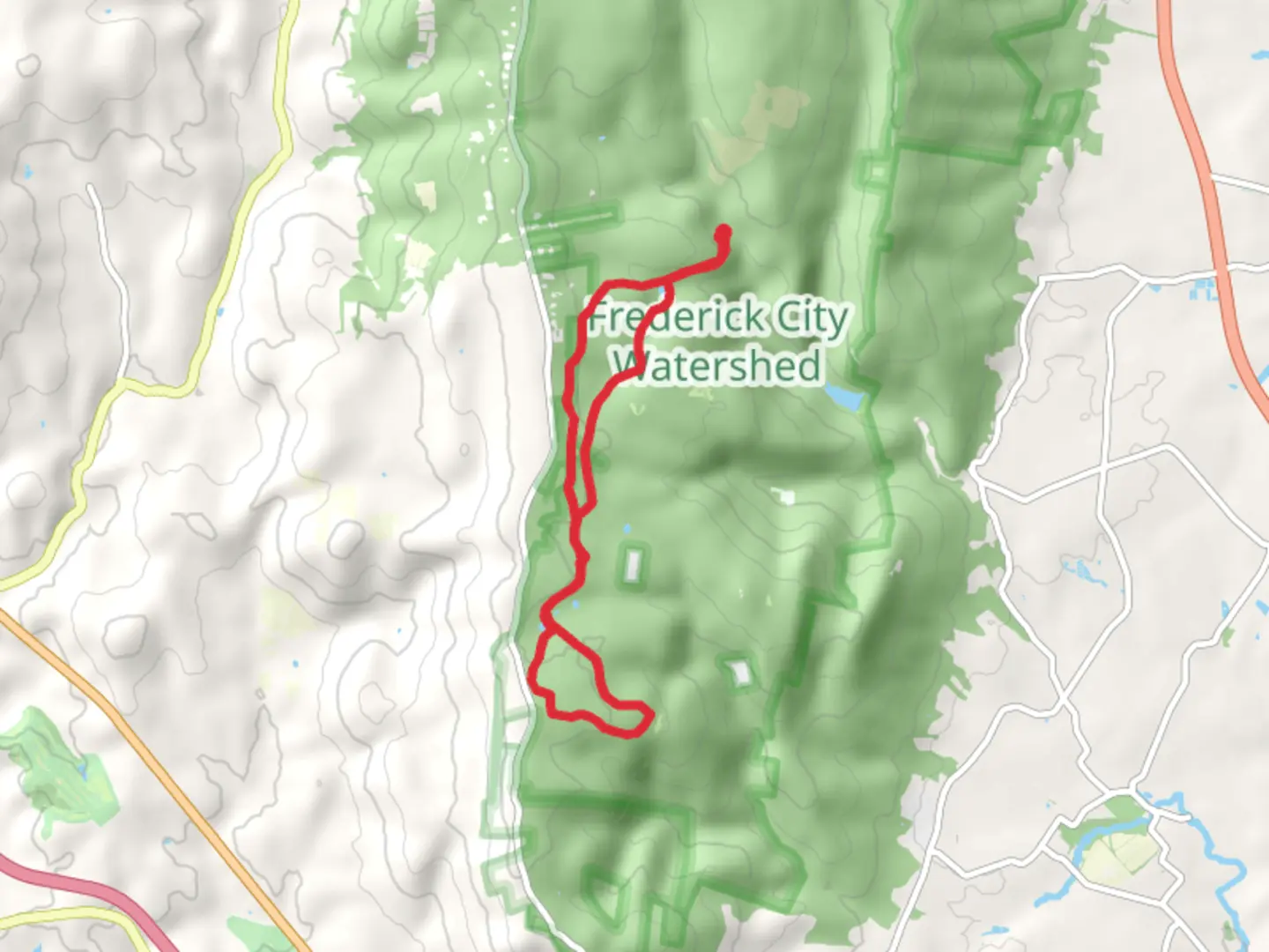 An image depicting the trail Catoctin National Recreation, Lawn Mower and Buck Flats Loop Trail and its surrounding area.